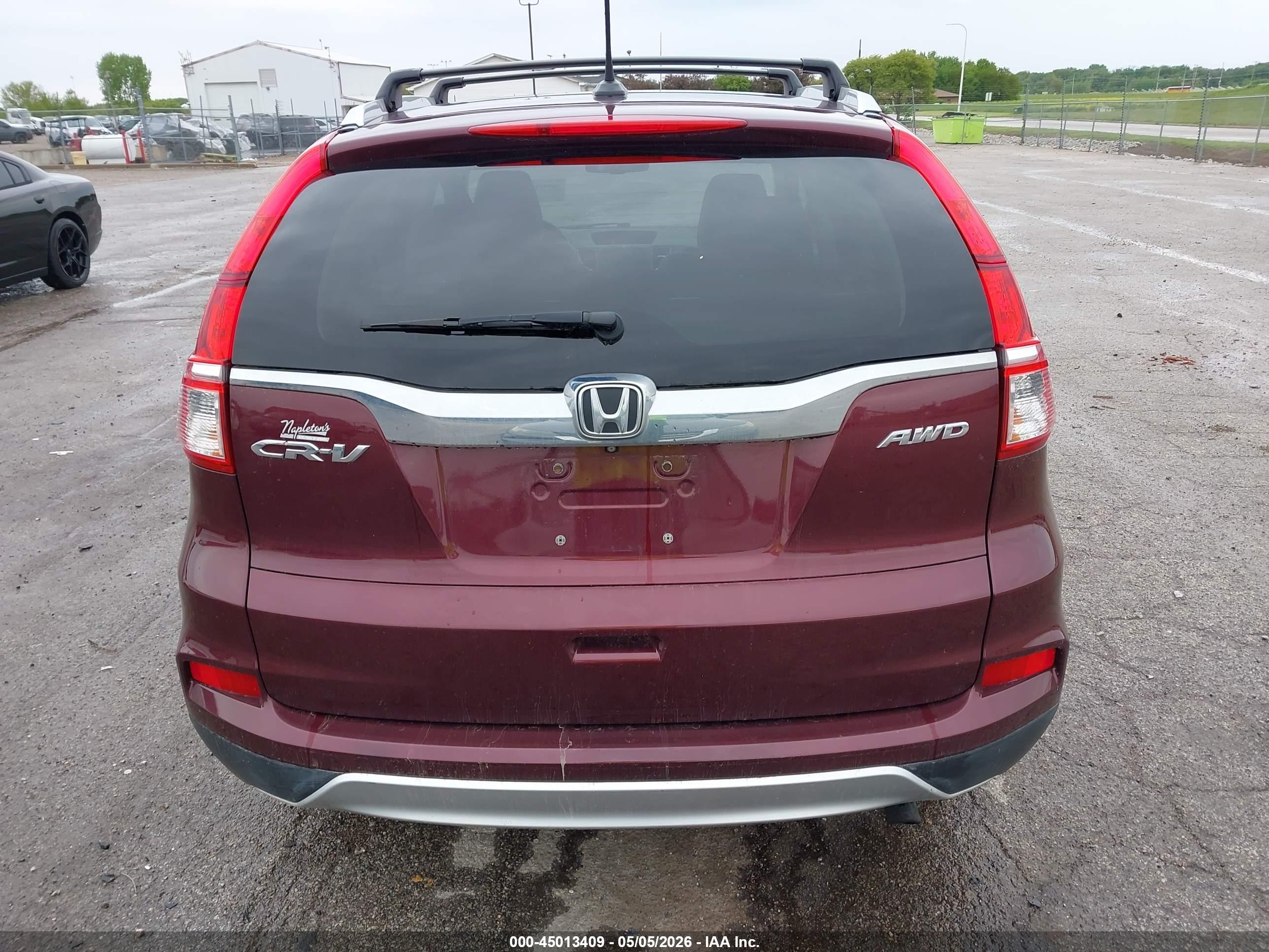 2015 Honda Cr-v Ex-l Maroon vin: 2HKRM4H78FH616660