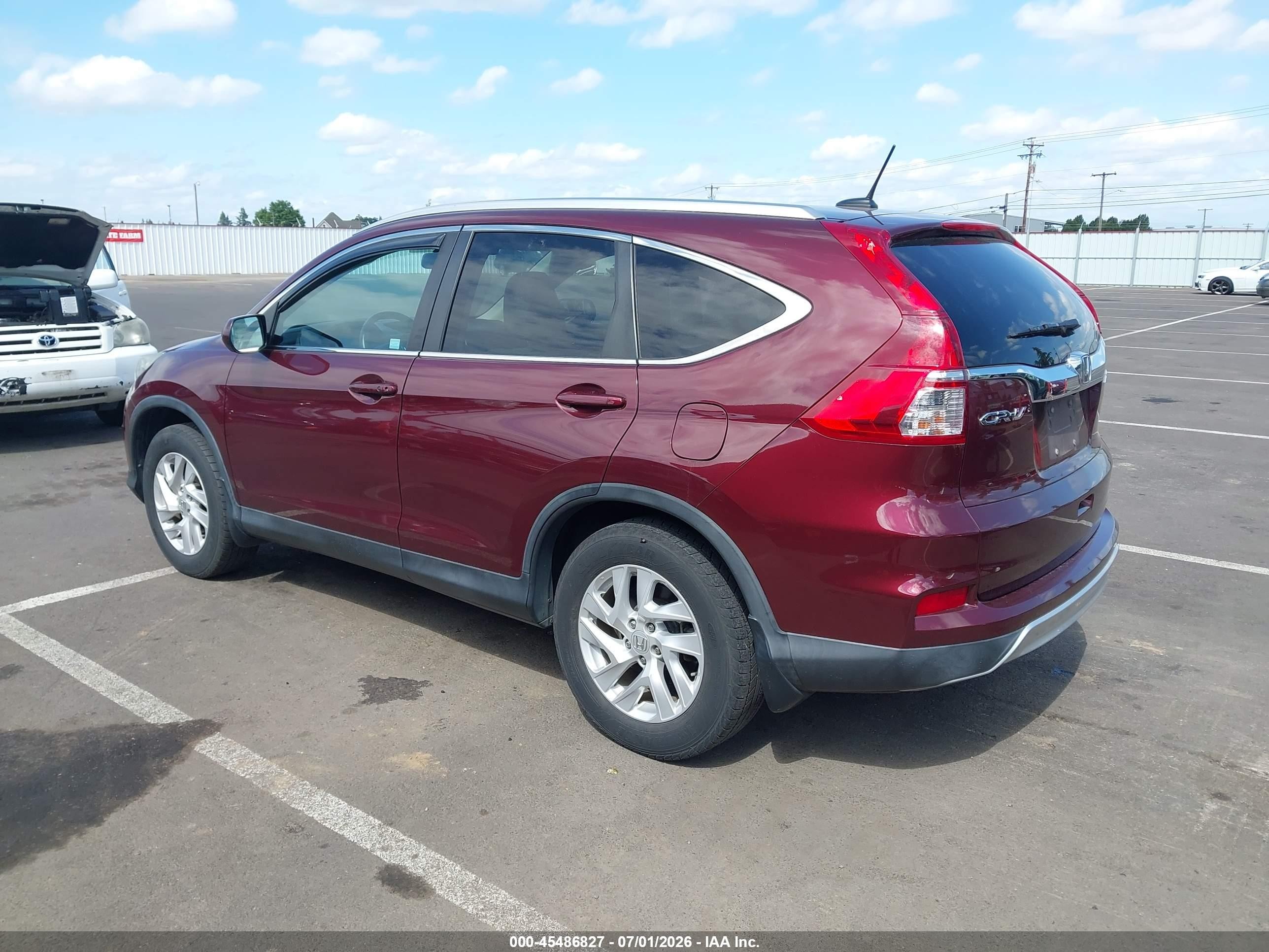 2015 Honda Cr-v Ex-l Red vin: 2HKRM4H78FH659329