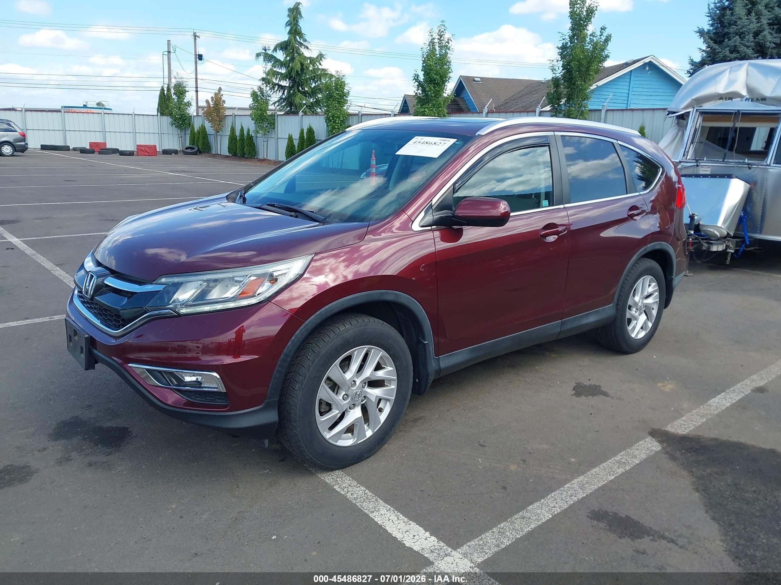 2015 Honda Cr-v Ex-l Red vin: 2HKRM4H78FH659329
