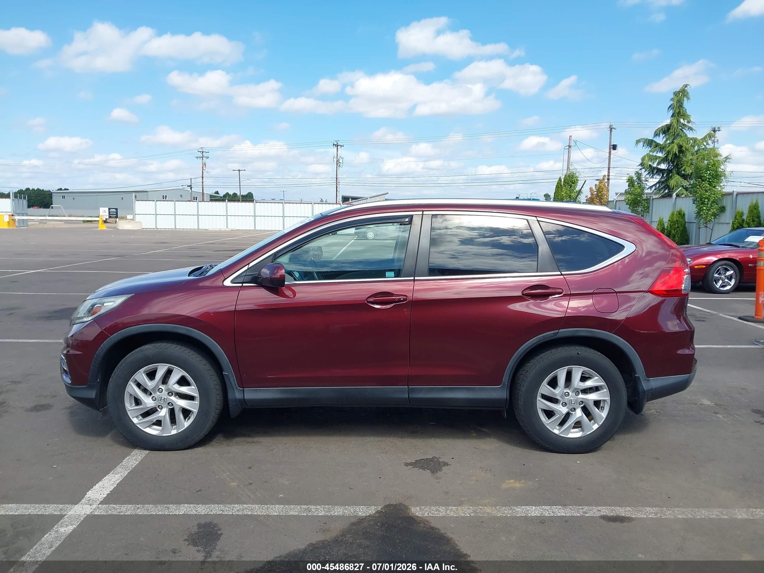 2015 Honda Cr-v Ex-l Red vin: 2HKRM4H78FH659329