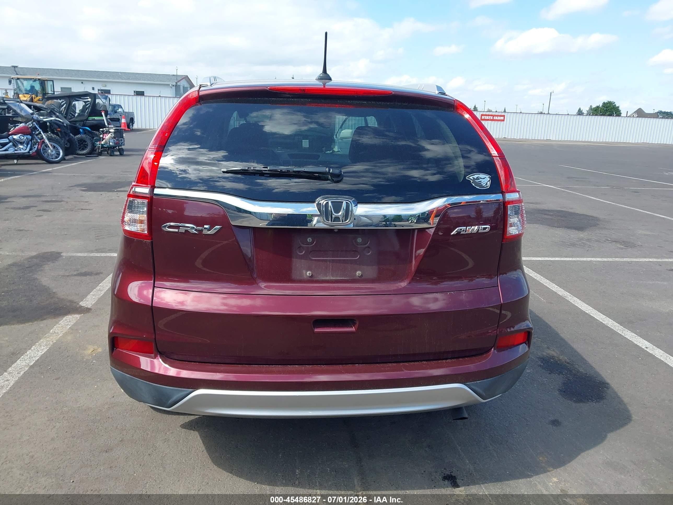 2015 Honda Cr-v Ex-l Red vin: 2HKRM4H78FH659329