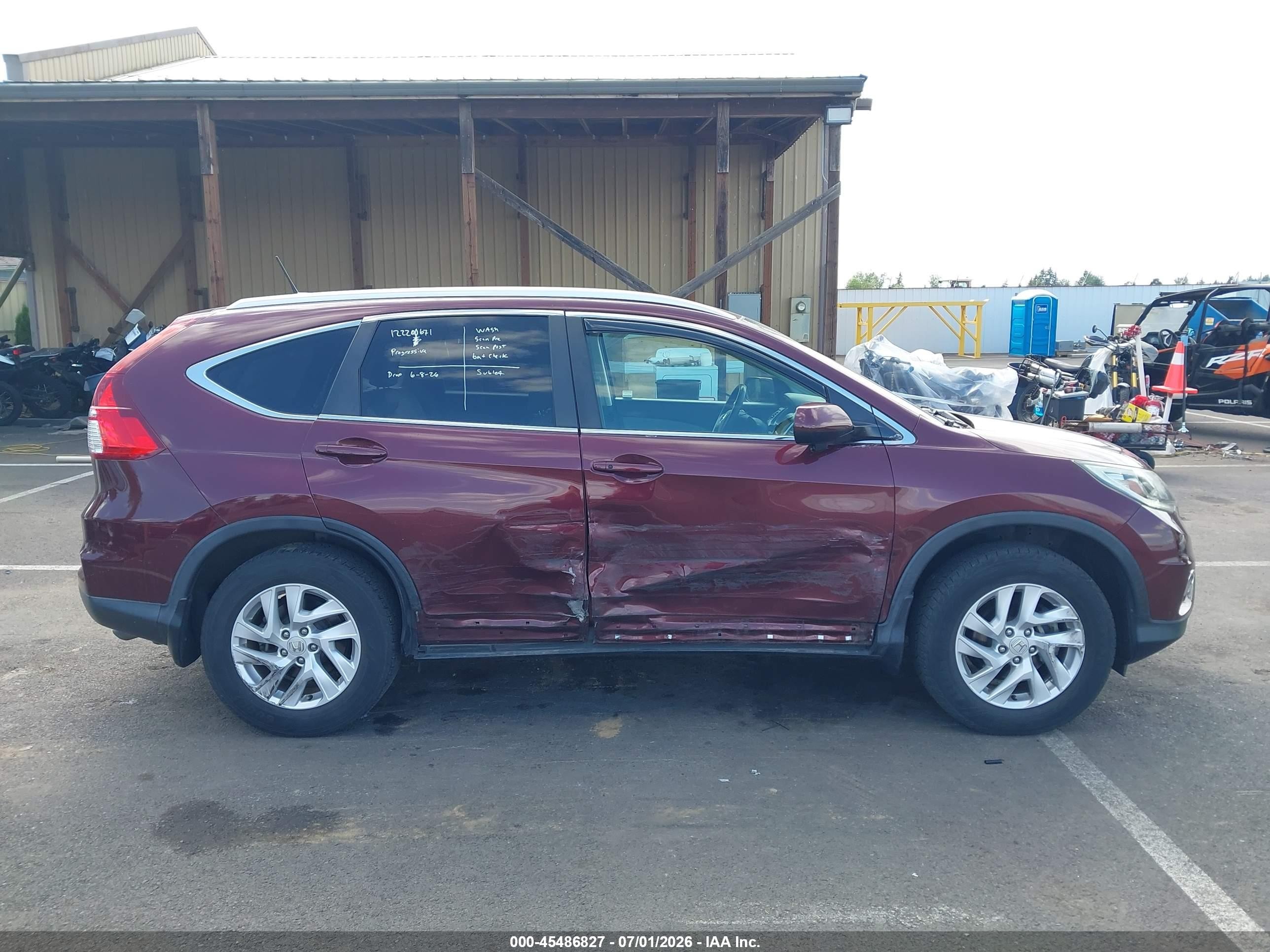2015 Honda Cr-v Ex-l Red vin: 2HKRM4H78FH659329