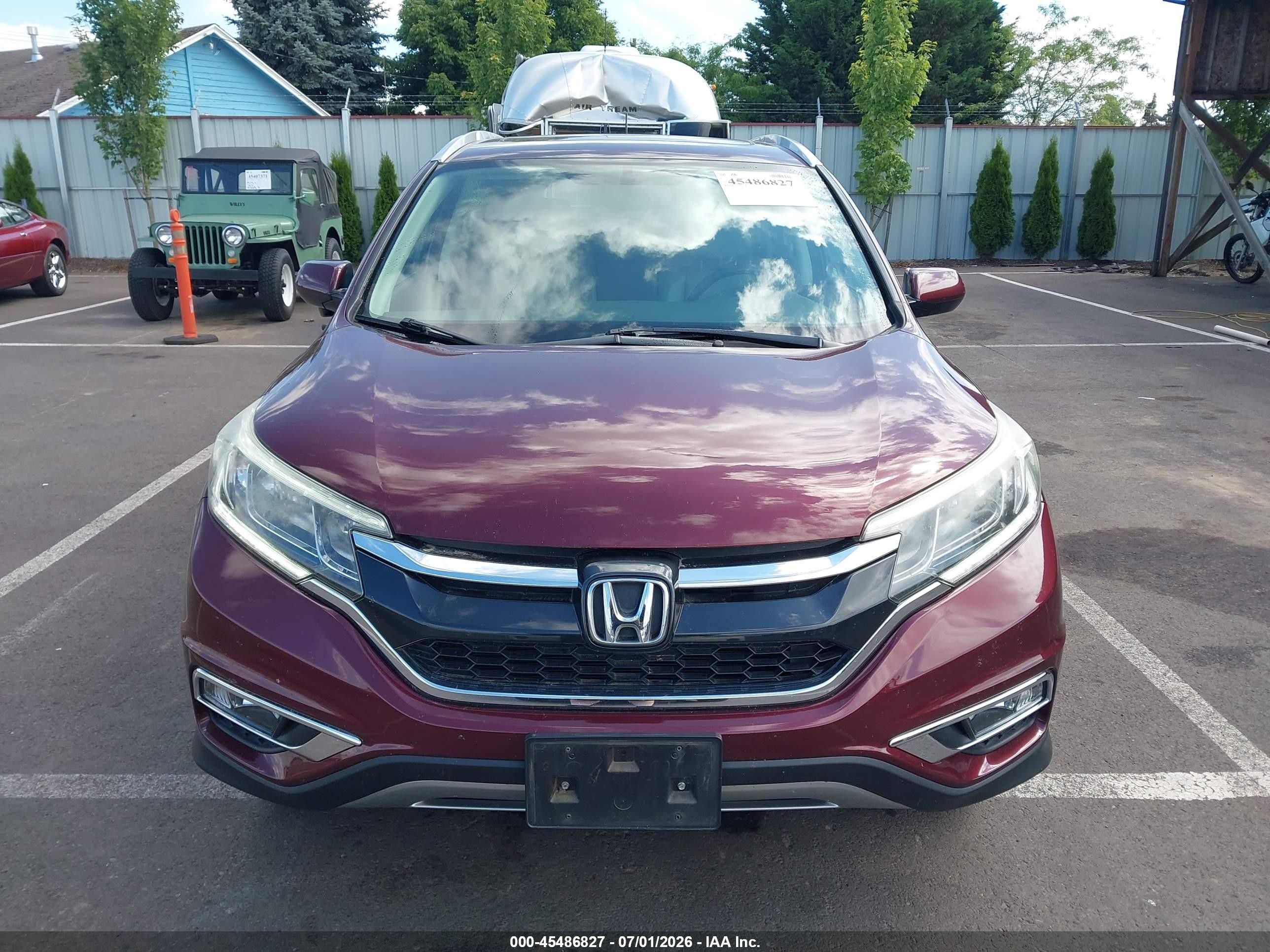 2015 Honda Cr-v Ex-l Red vin: 2HKRM4H78FH659329
