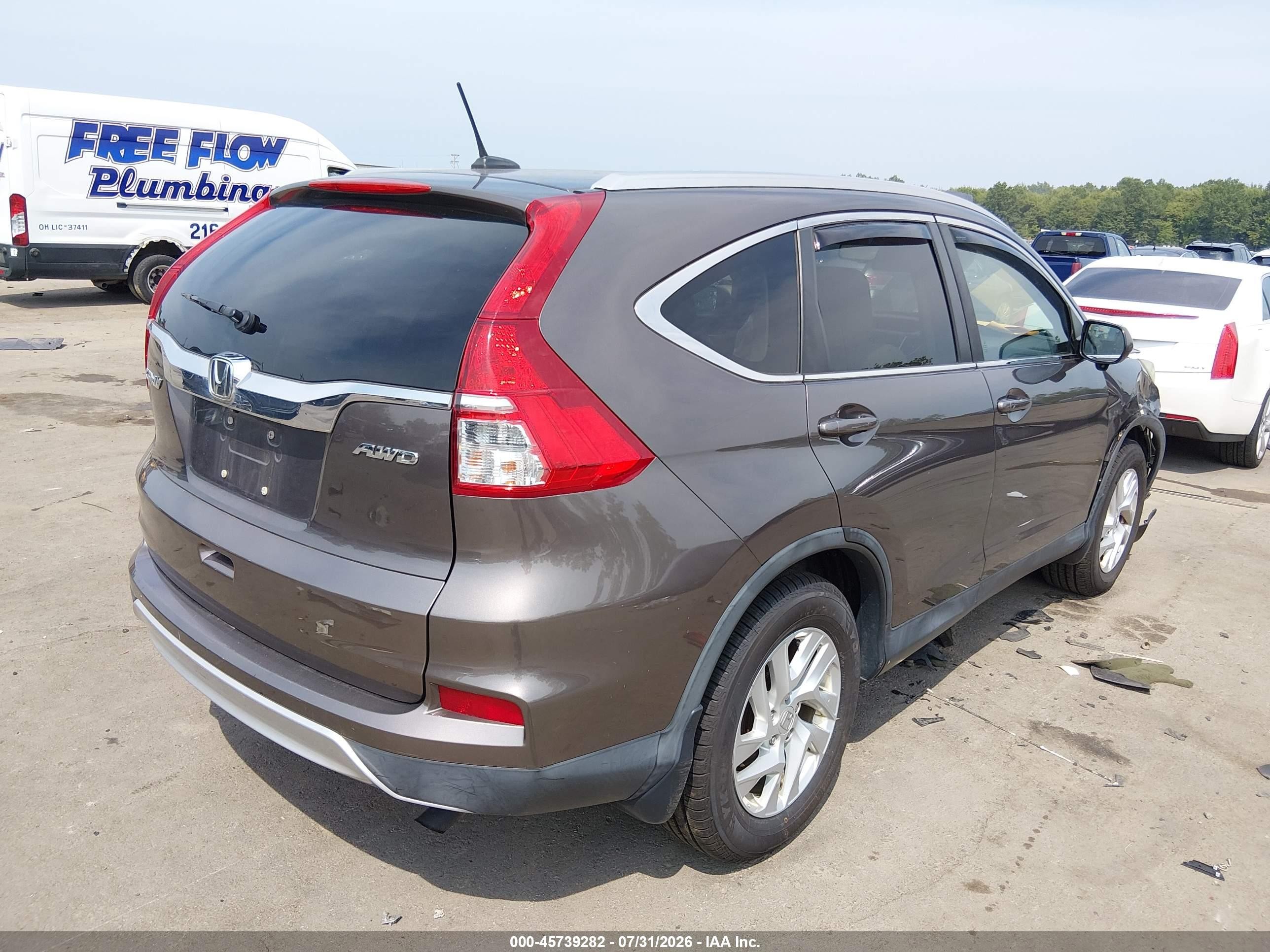 2015 Honda Cr-v Ex-l Brown vin: 2HKRM4H78FH670475