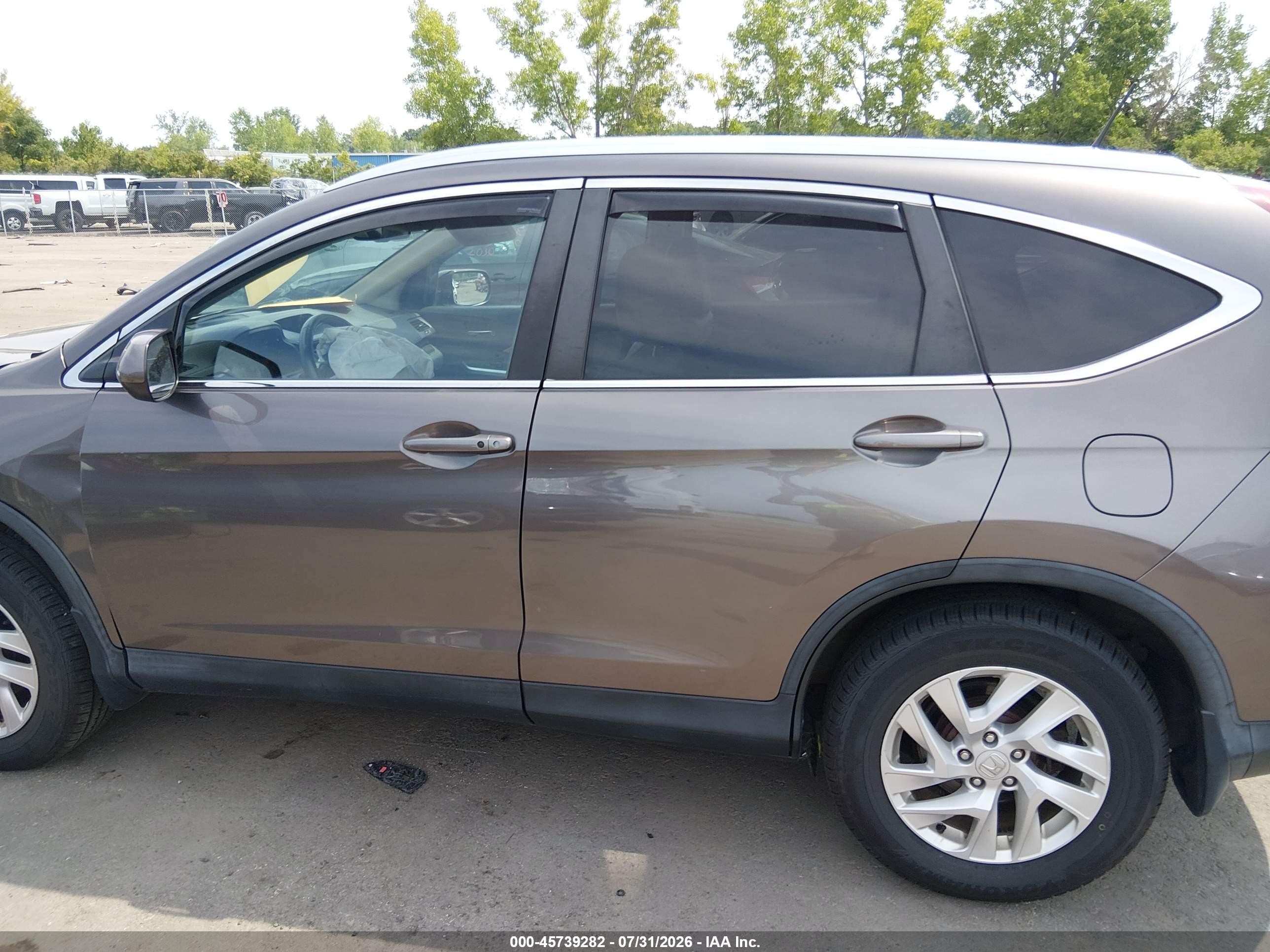 2015 Honda Cr-v Ex-l Brown vin: 2HKRM4H78FH670475