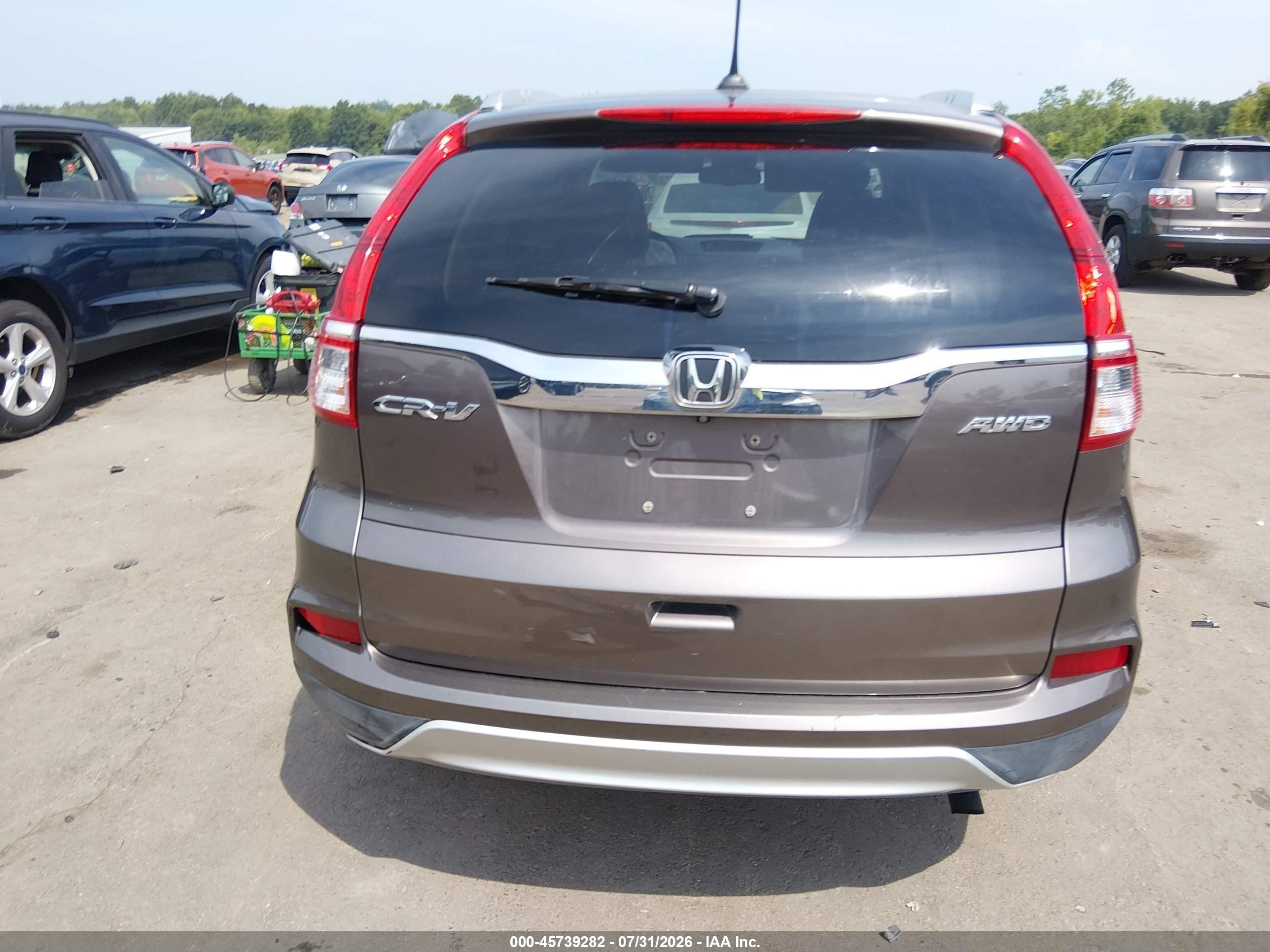 2015 Honda Cr-v Ex-l Brown vin: 2HKRM4H78FH670475