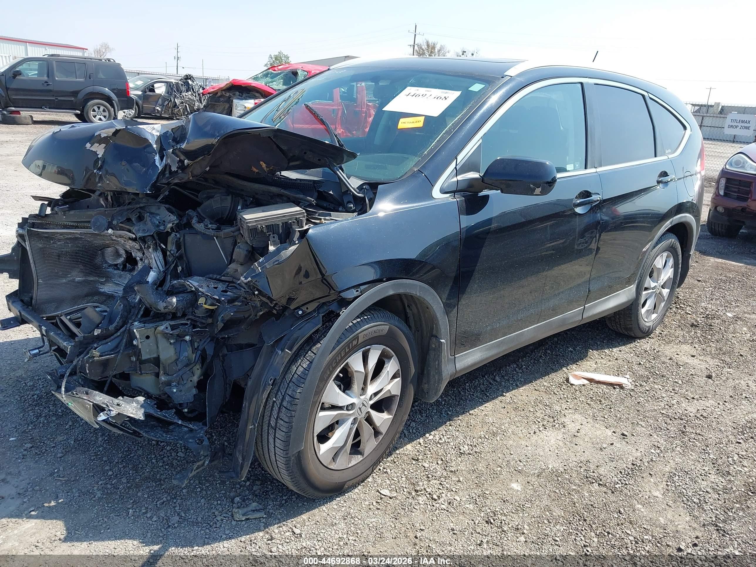 2012 Honda Cr-v Ex-l Black vin: 2HKRM4H79CH619739