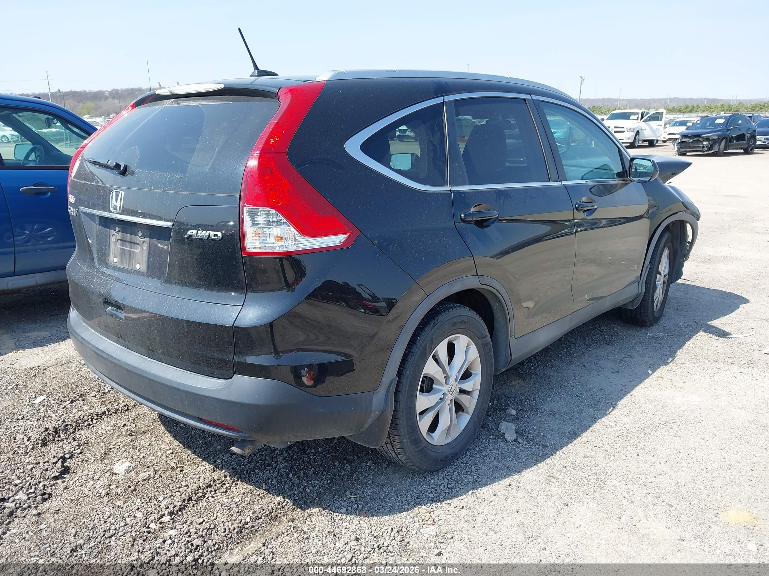 2012 Honda Cr-v Ex-l Black vin: 2HKRM4H79CH619739