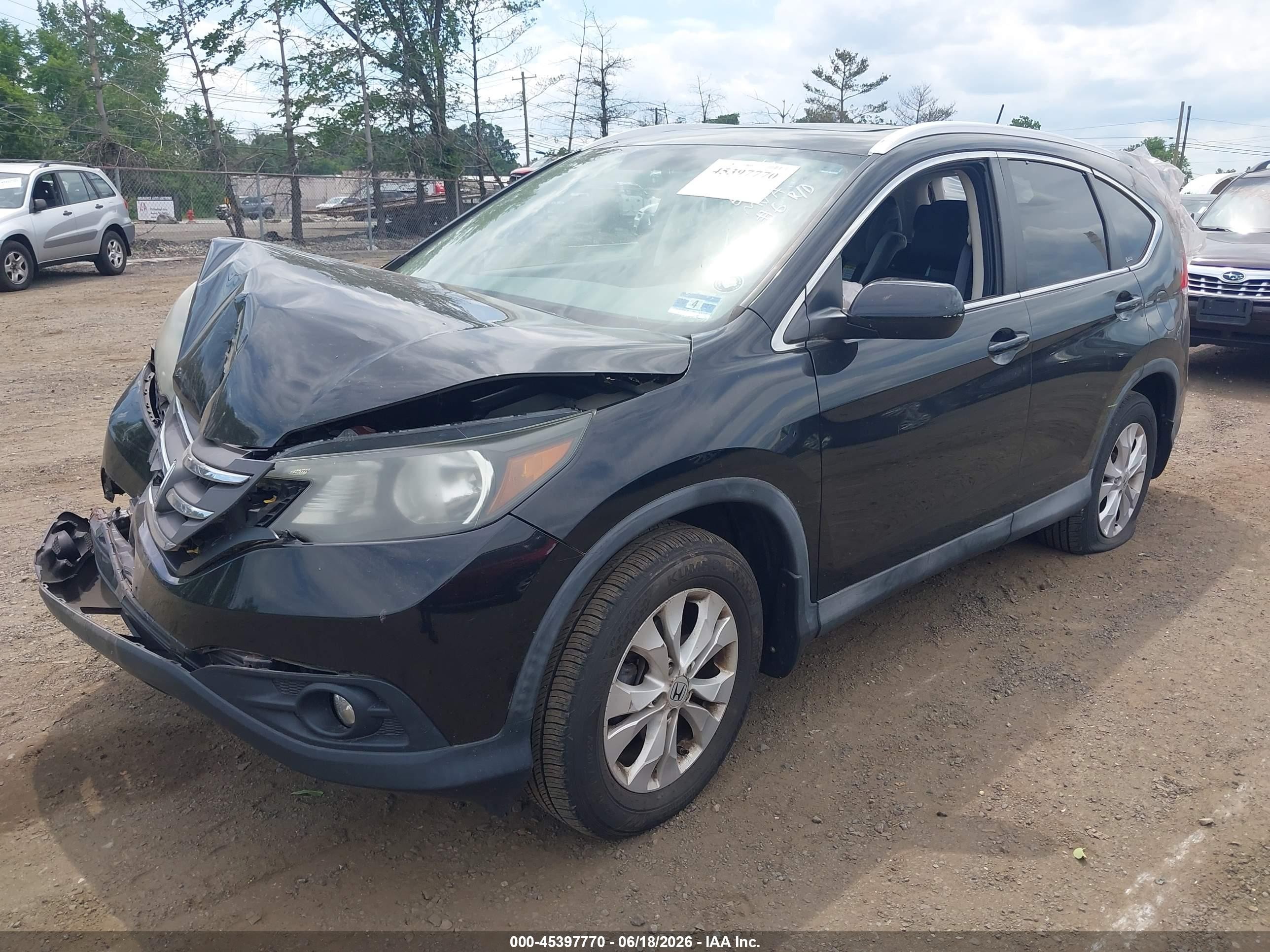 2012 Honda Cr-v Ex-l Black vin: 2HKRM4H79CH620650
