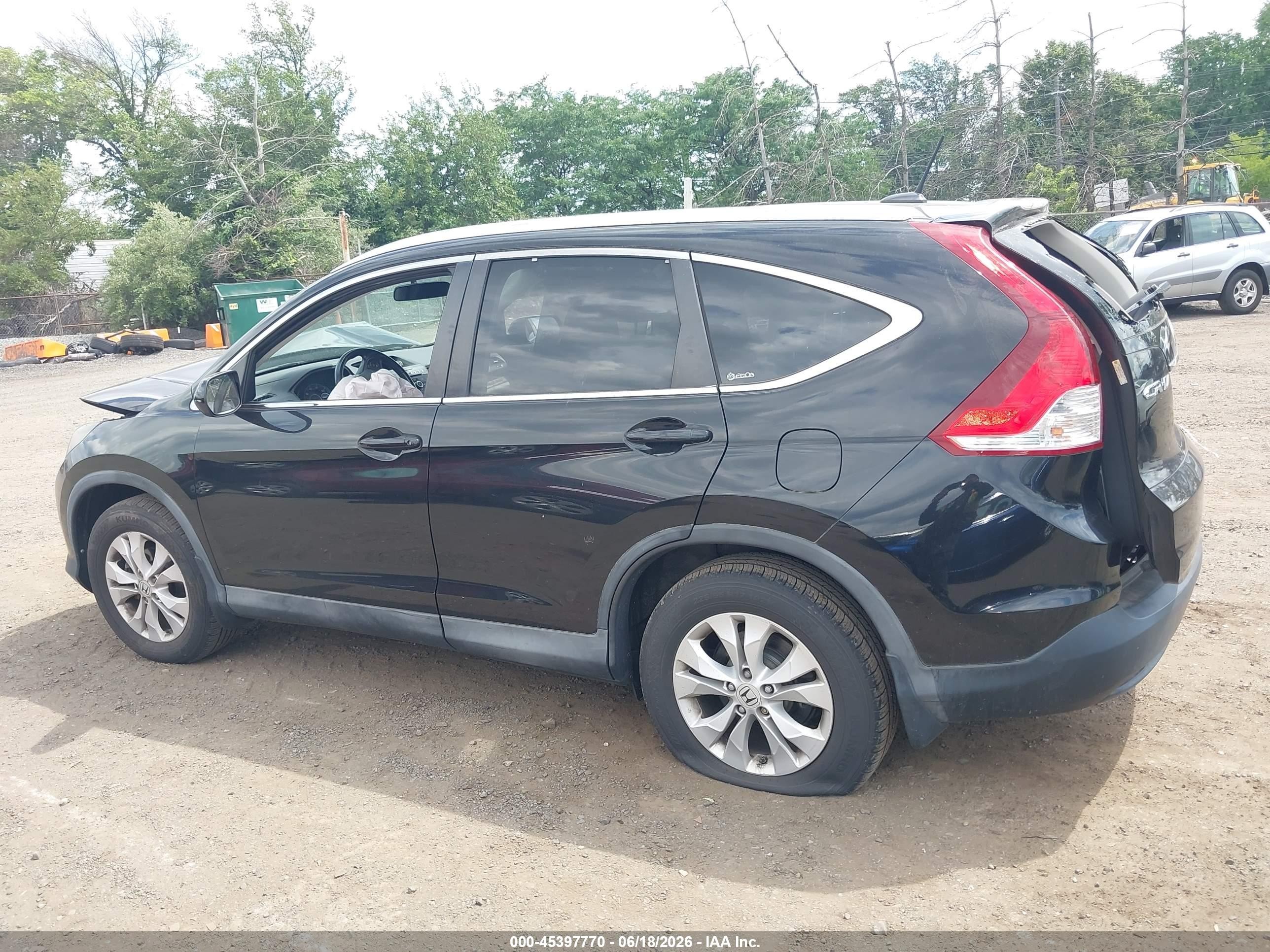2012 Honda Cr-v Ex-l Black vin: 2HKRM4H79CH620650