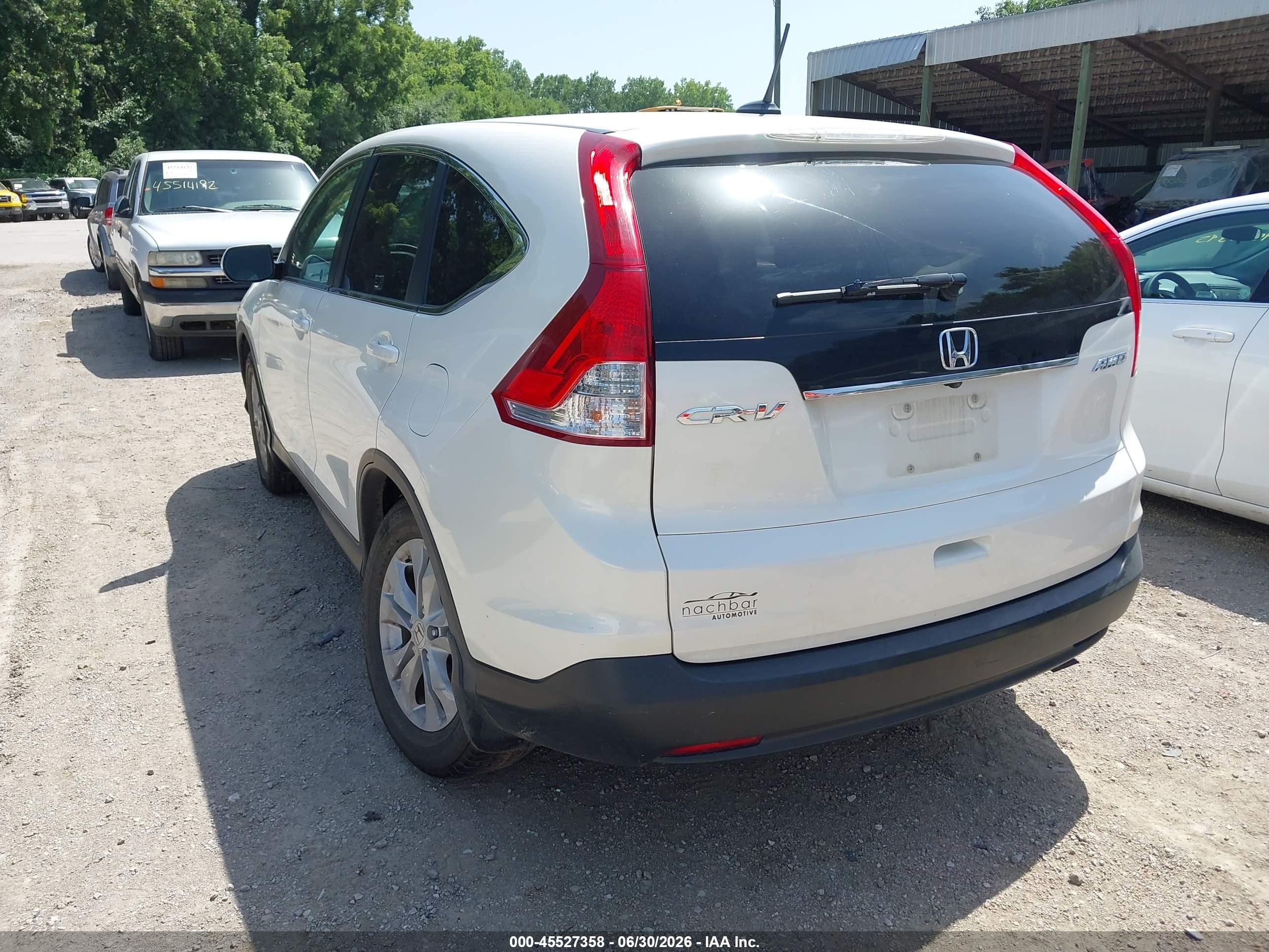 2013 Honda Cr-v Ex-l White vin: 2HKRM4H79DH115693