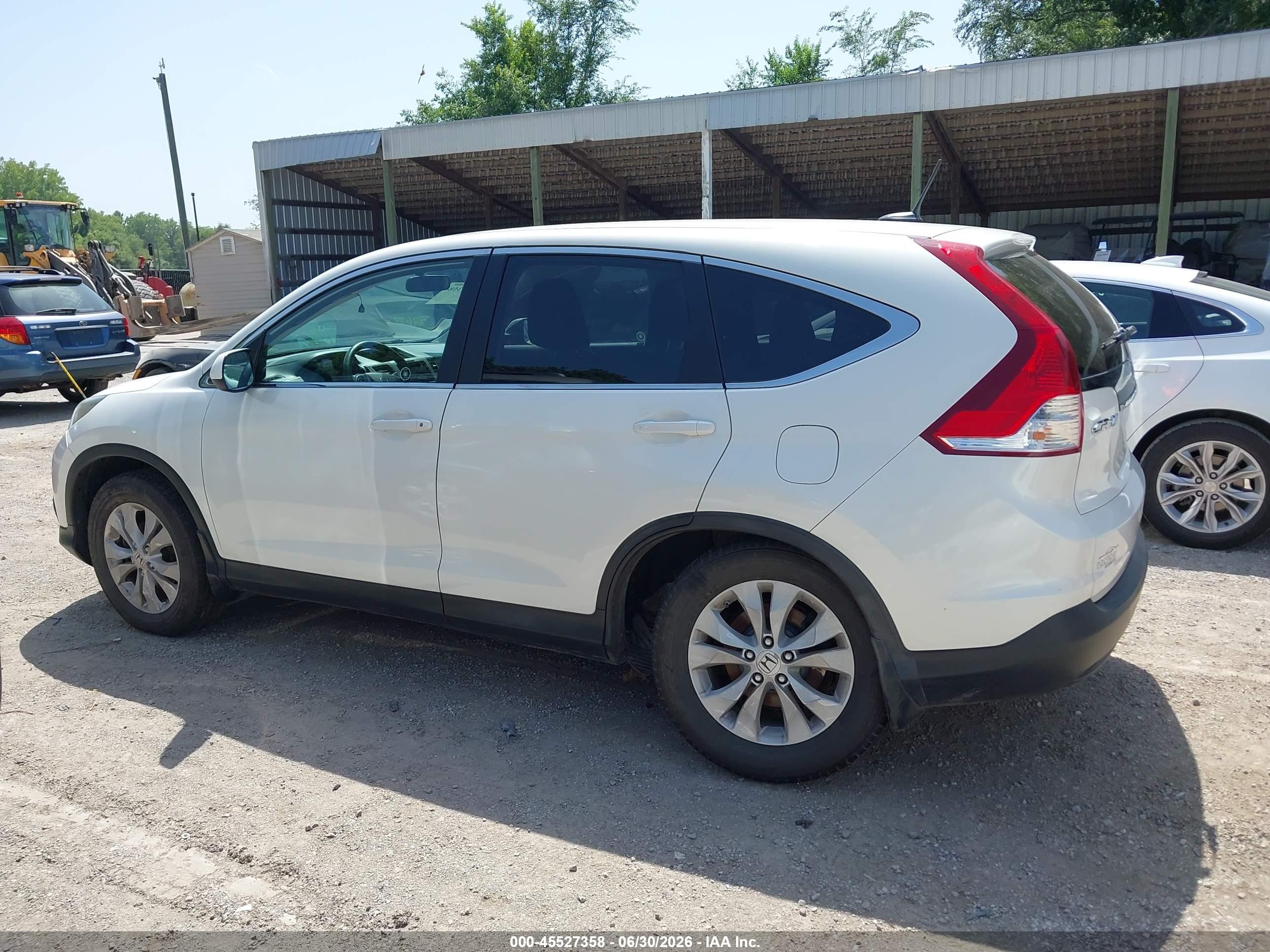 2013 Honda Cr-v Ex-l White vin: 2HKRM4H79DH115693