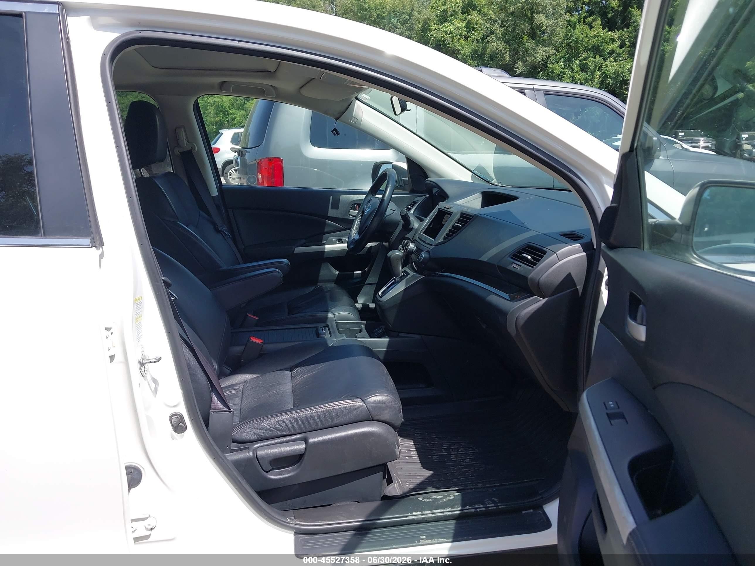 2013 Honda Cr-v Ex-l White vin: 2HKRM4H79DH115693