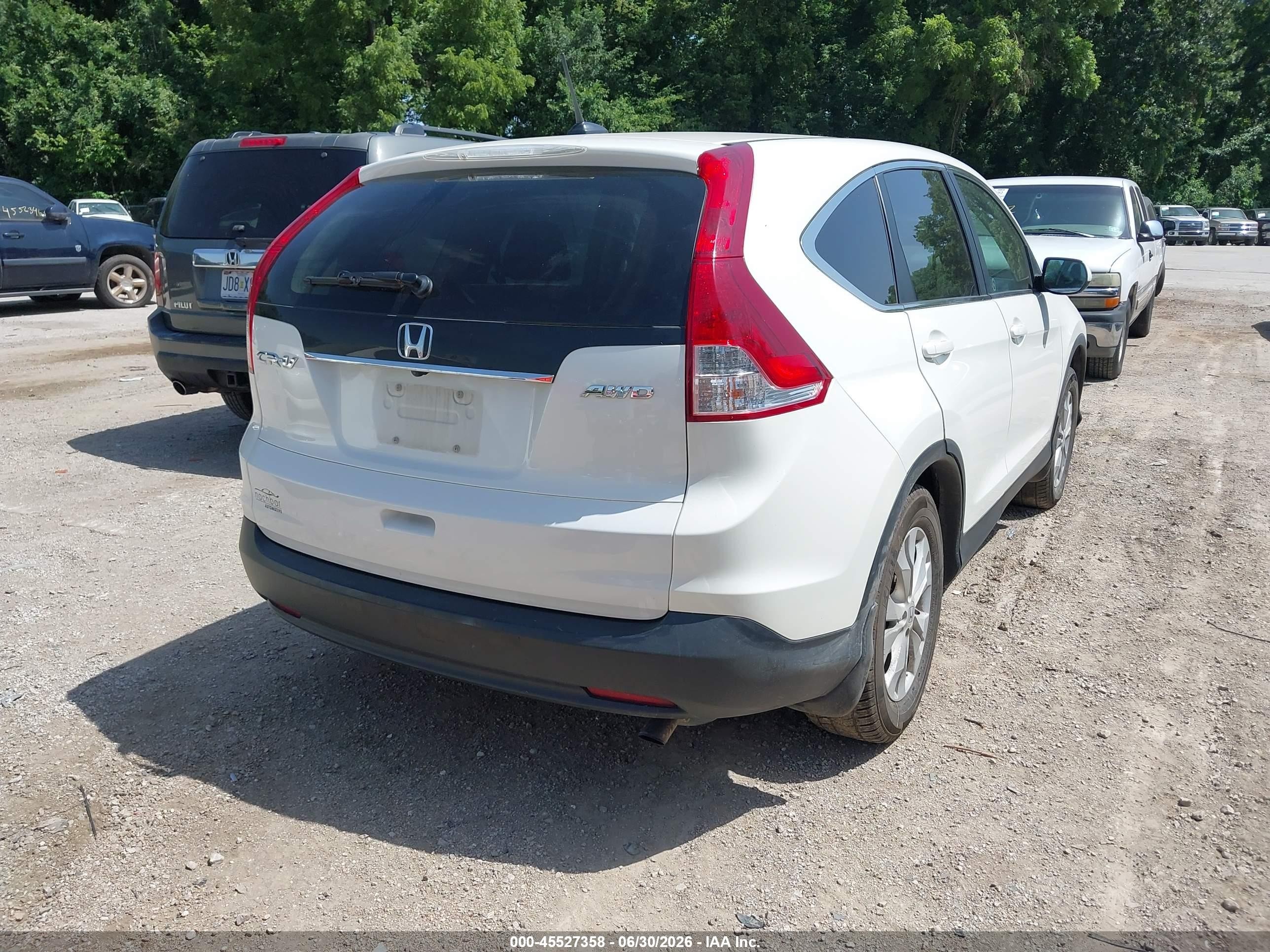 2013 Honda Cr-v Ex-l White vin: 2HKRM4H79DH115693