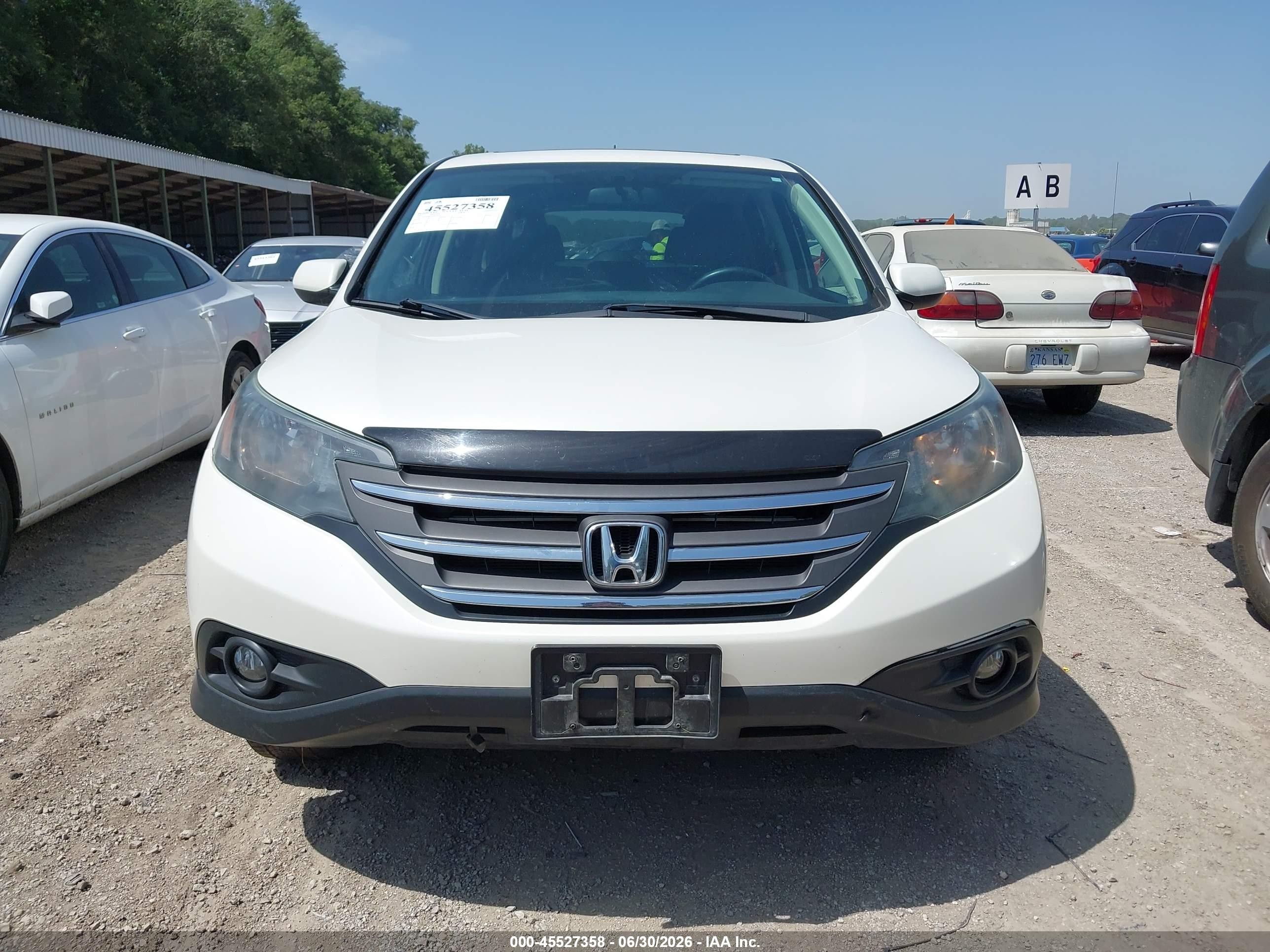 2013 Honda Cr-v Ex-l White vin: 2HKRM4H79DH115693