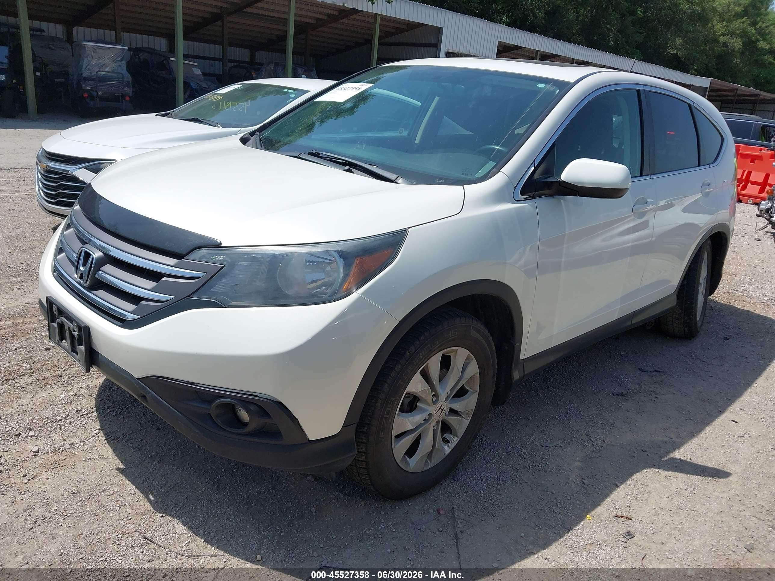 2013 Honda Cr-v Ex-l White vin: 2HKRM4H79DH115693