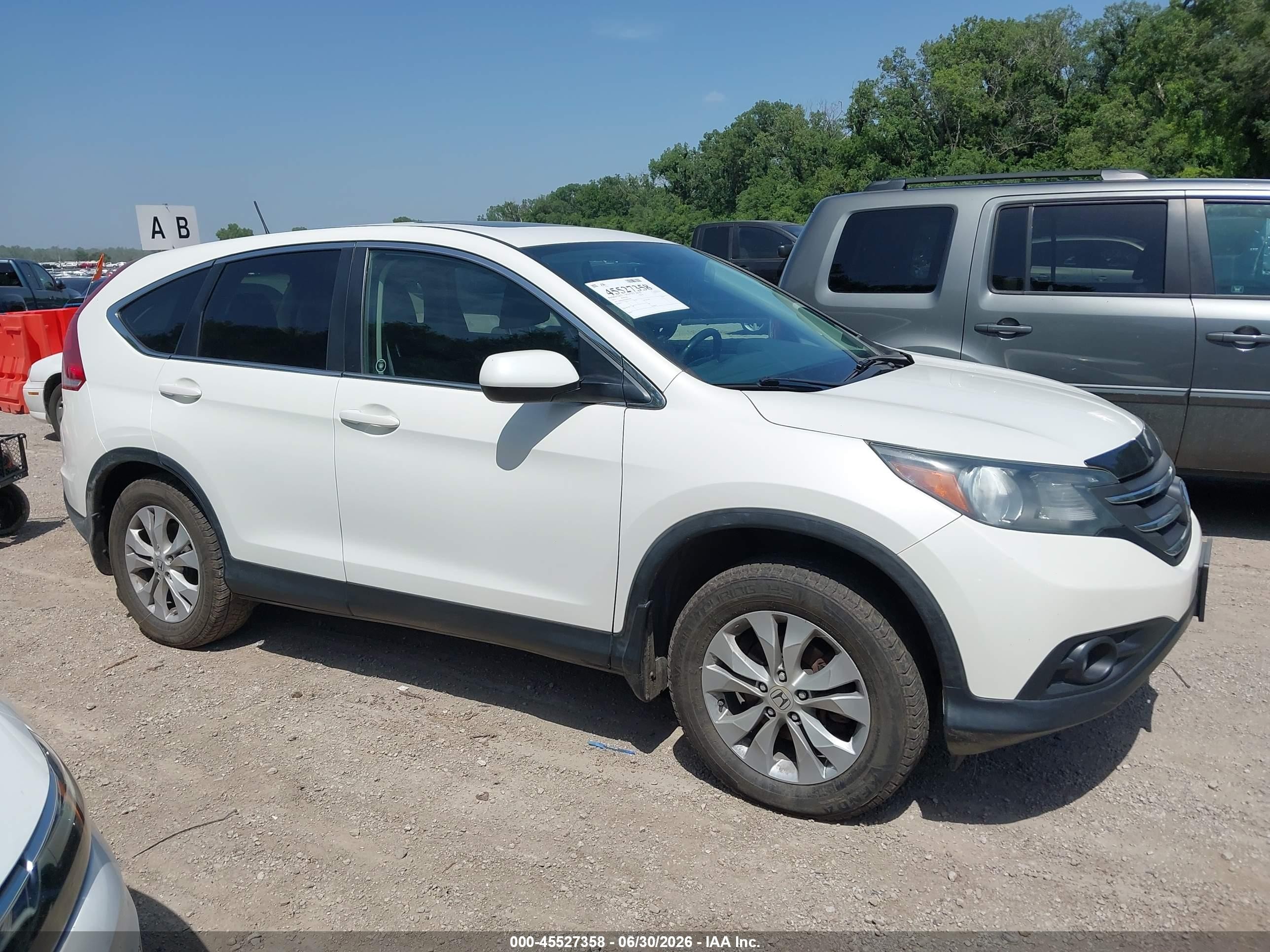 2013 Honda Cr-v Ex-l White vin: 2HKRM4H79DH115693