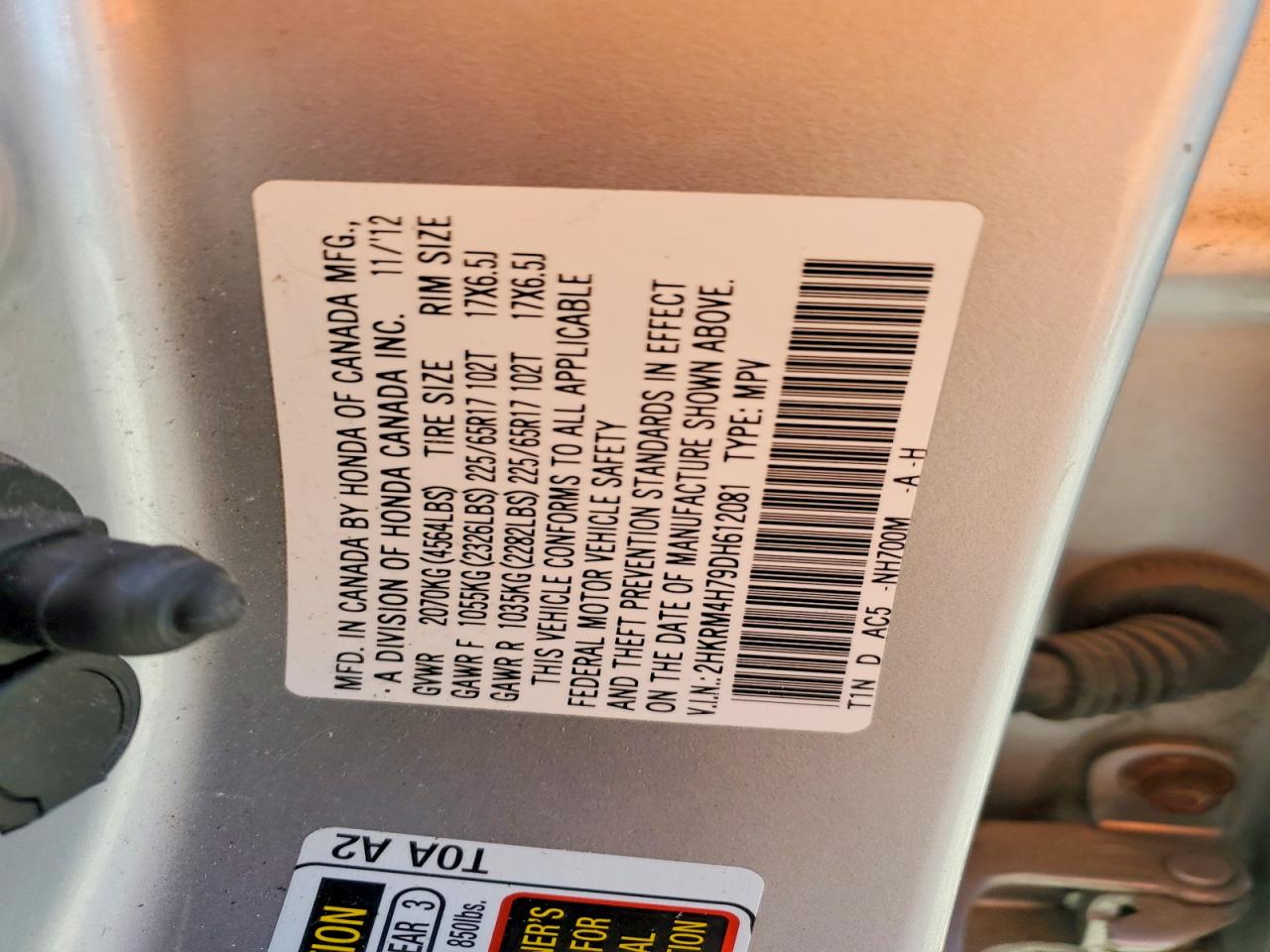 2013 Honda Cr-v Exl Silver vin: 2HKRM4H79DH612081