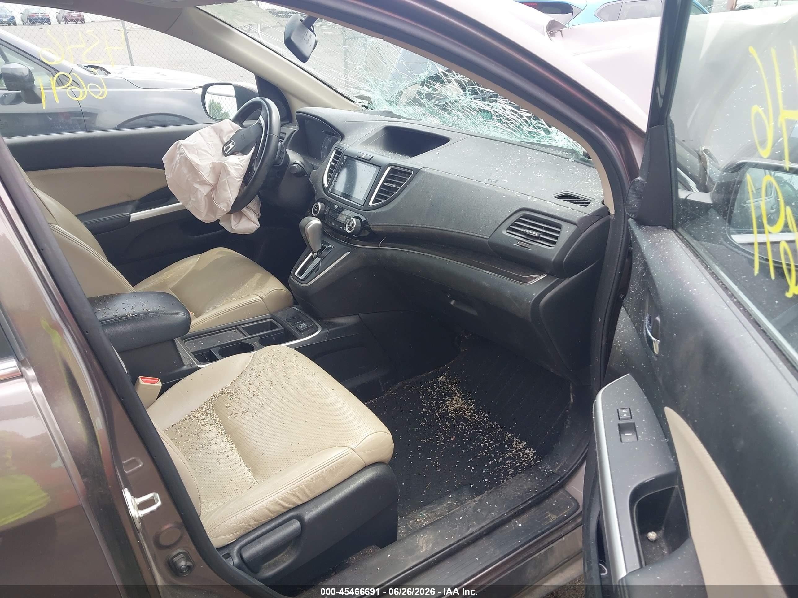 2015 Honda Cr-v Ex-l Gray vin: 2HKRM4H79FH610432