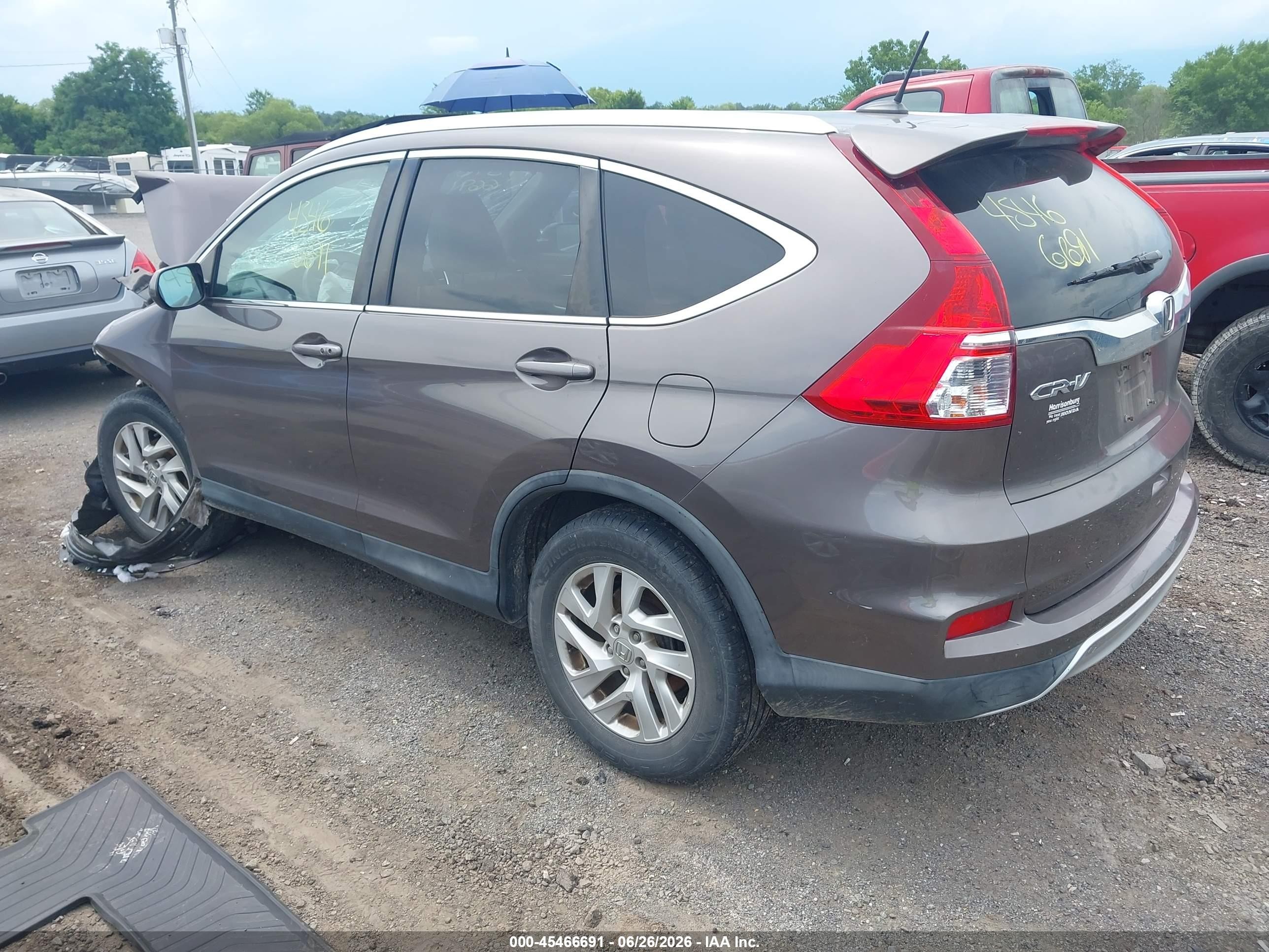 2015 Honda Cr-v Ex-l Gray vin: 2HKRM4H79FH610432