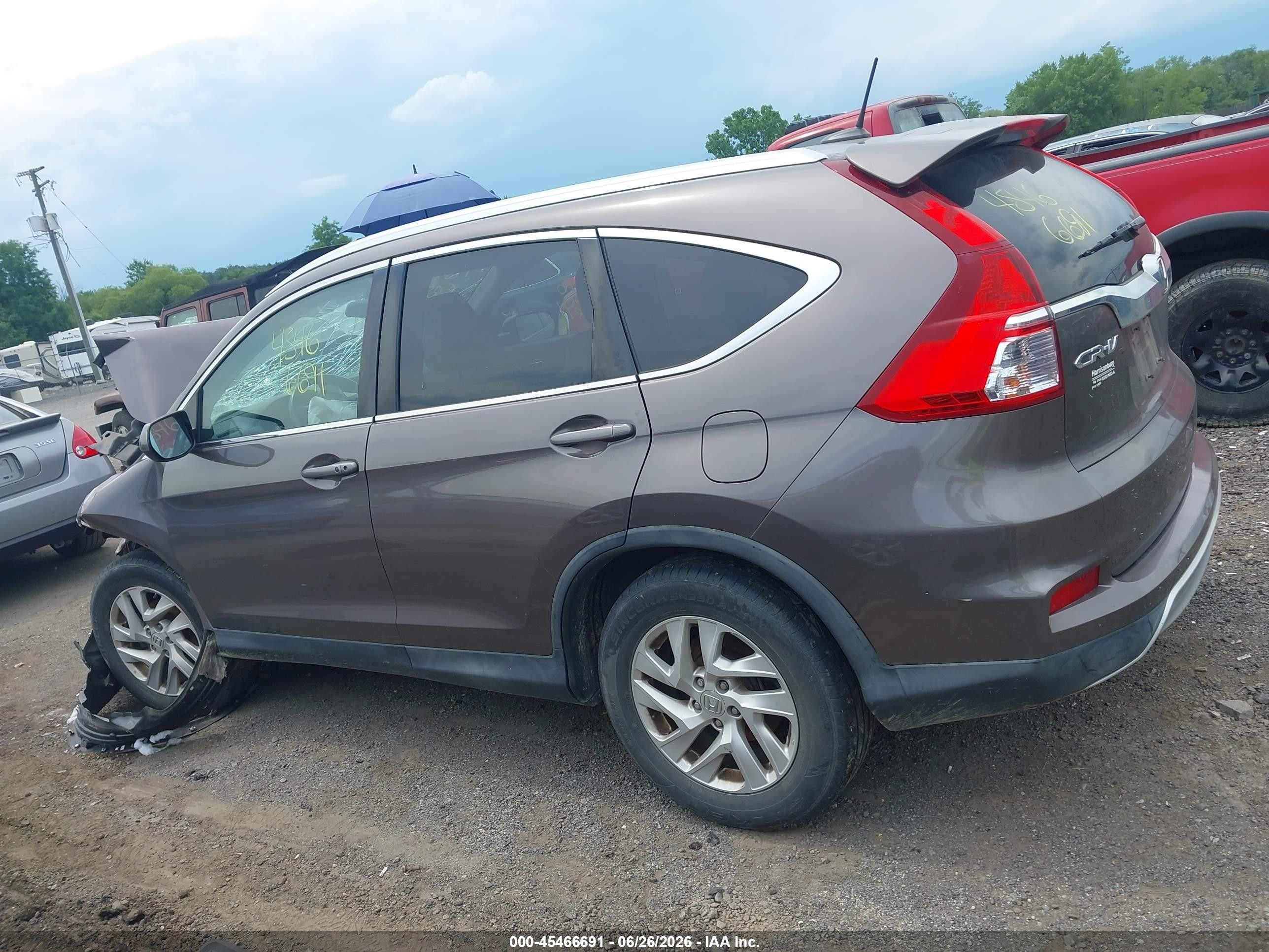 2015 Honda Cr-v Ex-l Gray vin: 2HKRM4H79FH610432