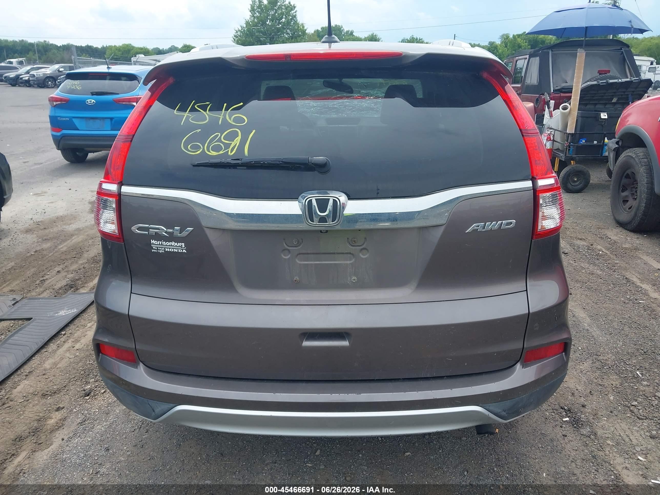 2015 Honda Cr-v Ex-l Gray vin: 2HKRM4H79FH610432