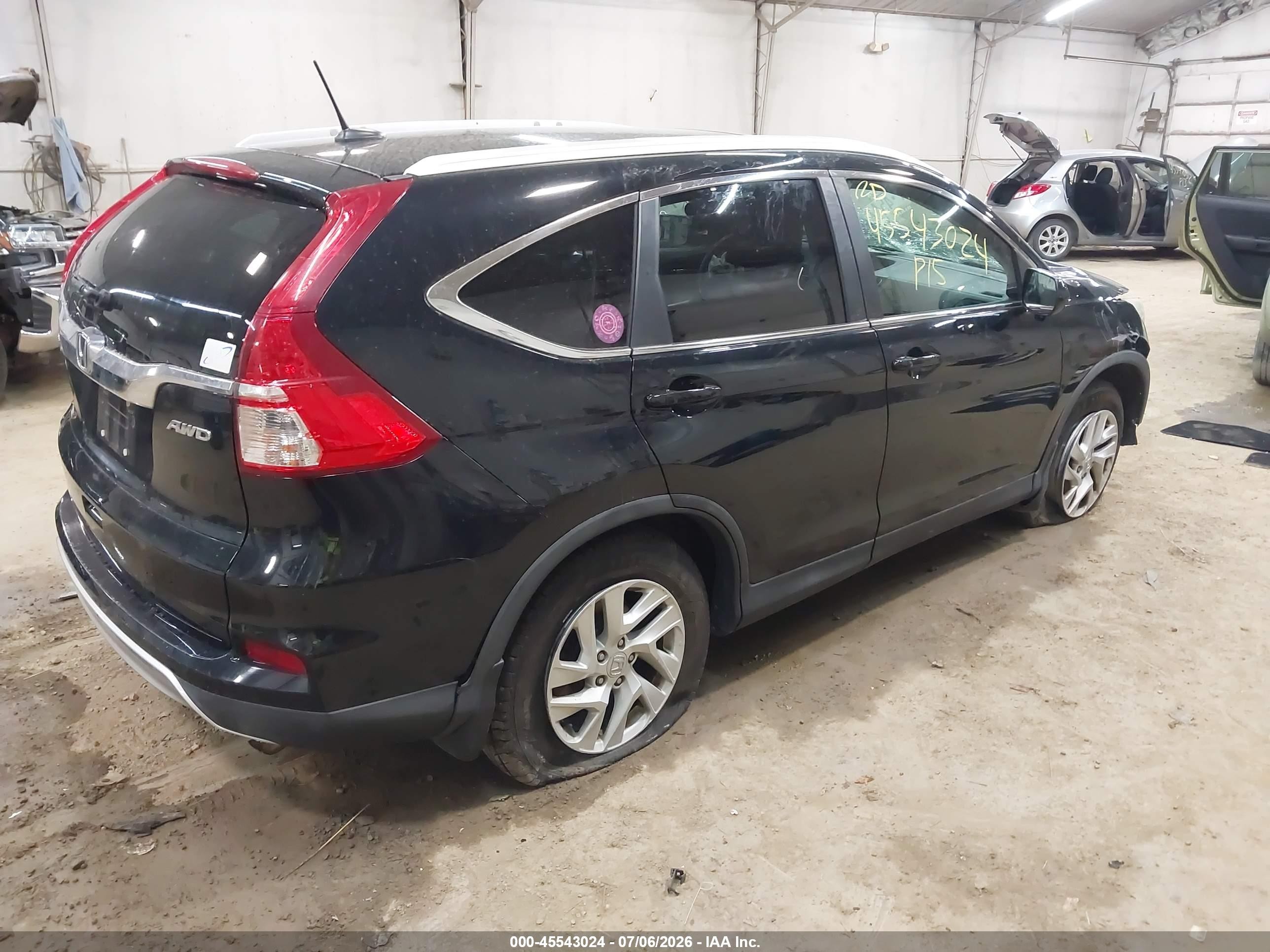 2015 Honda Cr-v Ex-l Black vin: 2HKRM4H79FH611483