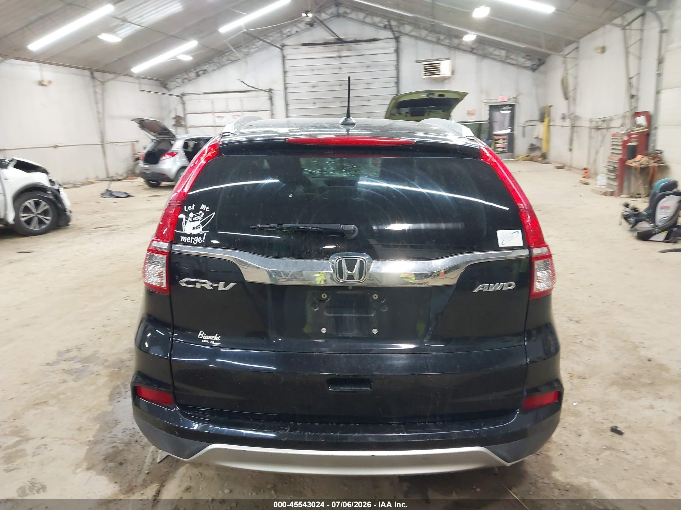 2015 Honda Cr-v Ex-l Black vin: 2HKRM4H79FH611483