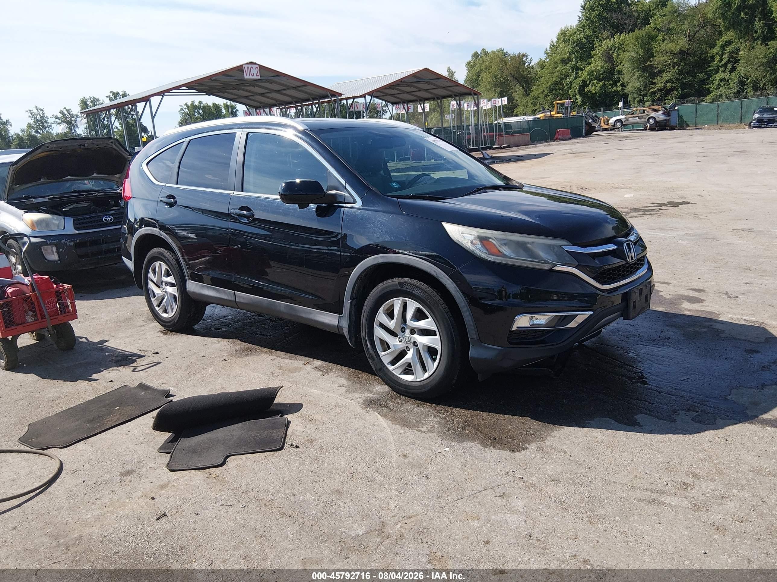 2015 Honda Cr-v Ex-l Black vin: 2HKRM4H79FH613931