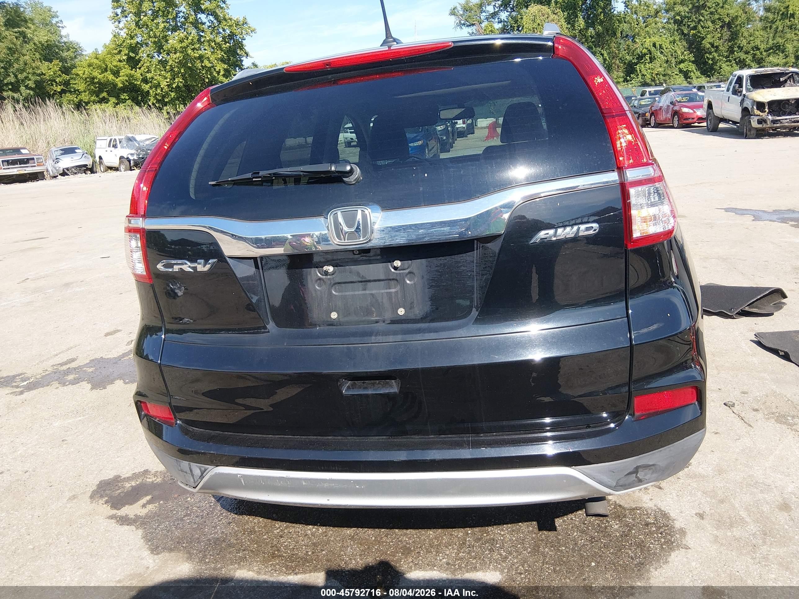 2015 Honda Cr-v Ex-l Черный vin: 2HKRM4H79FH613931