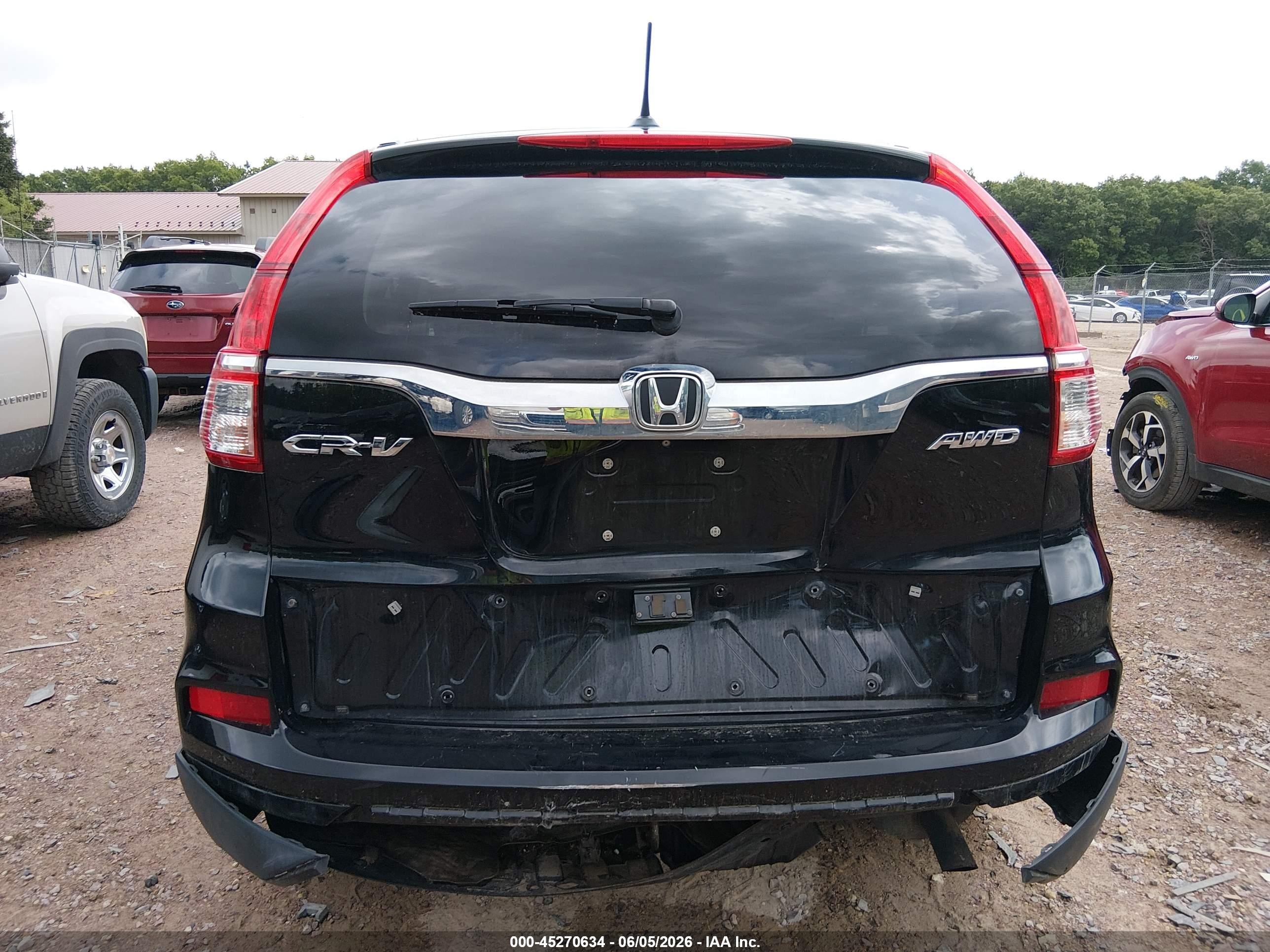2015 Honda Cr-v Ex-l Black vin: 2HKRM4H79FH628445