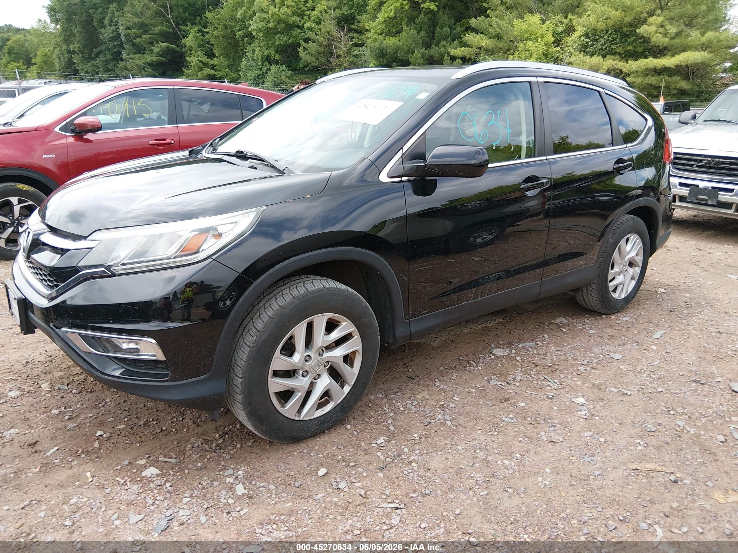 2015 Honda Cr-v Ex-l Black vin: 2HKRM4H79FH628445