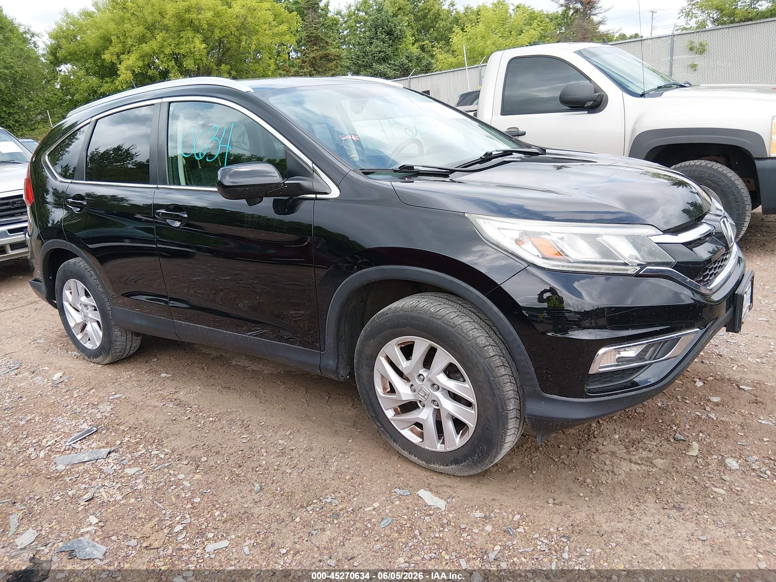 2015 Honda Cr-v Ex-l Black vin: 2HKRM4H79FH628445
