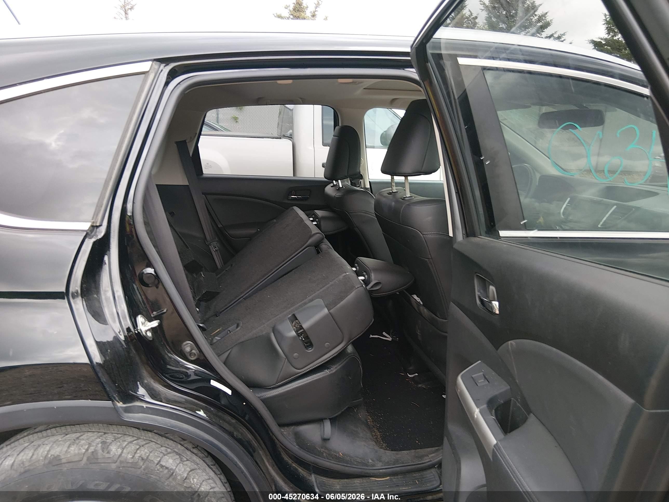 2015 Honda Cr-v Ex-l Black vin: 2HKRM4H79FH628445