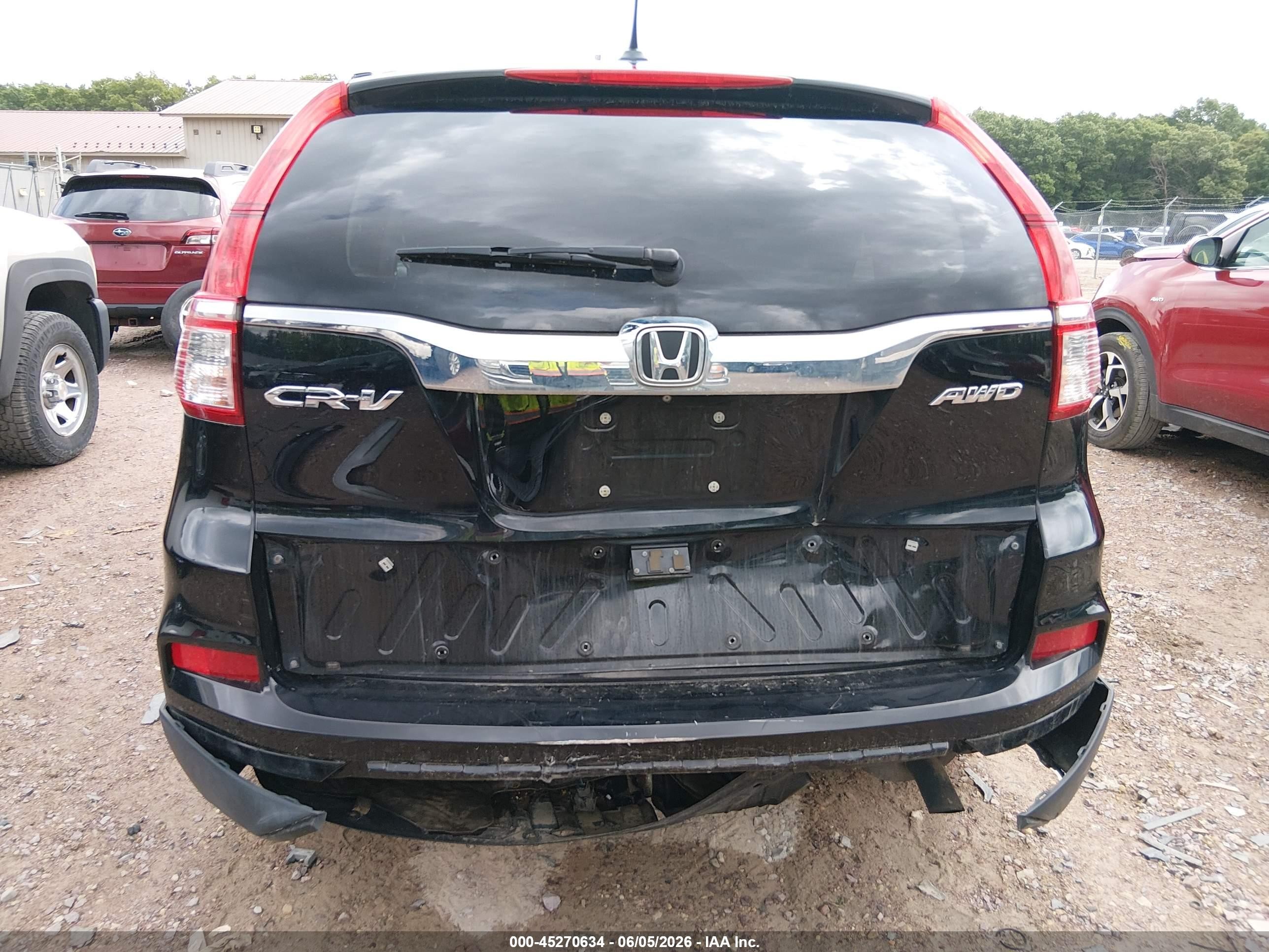 2015 Honda Cr-v Ex-l Black vin: 2HKRM4H79FH628445