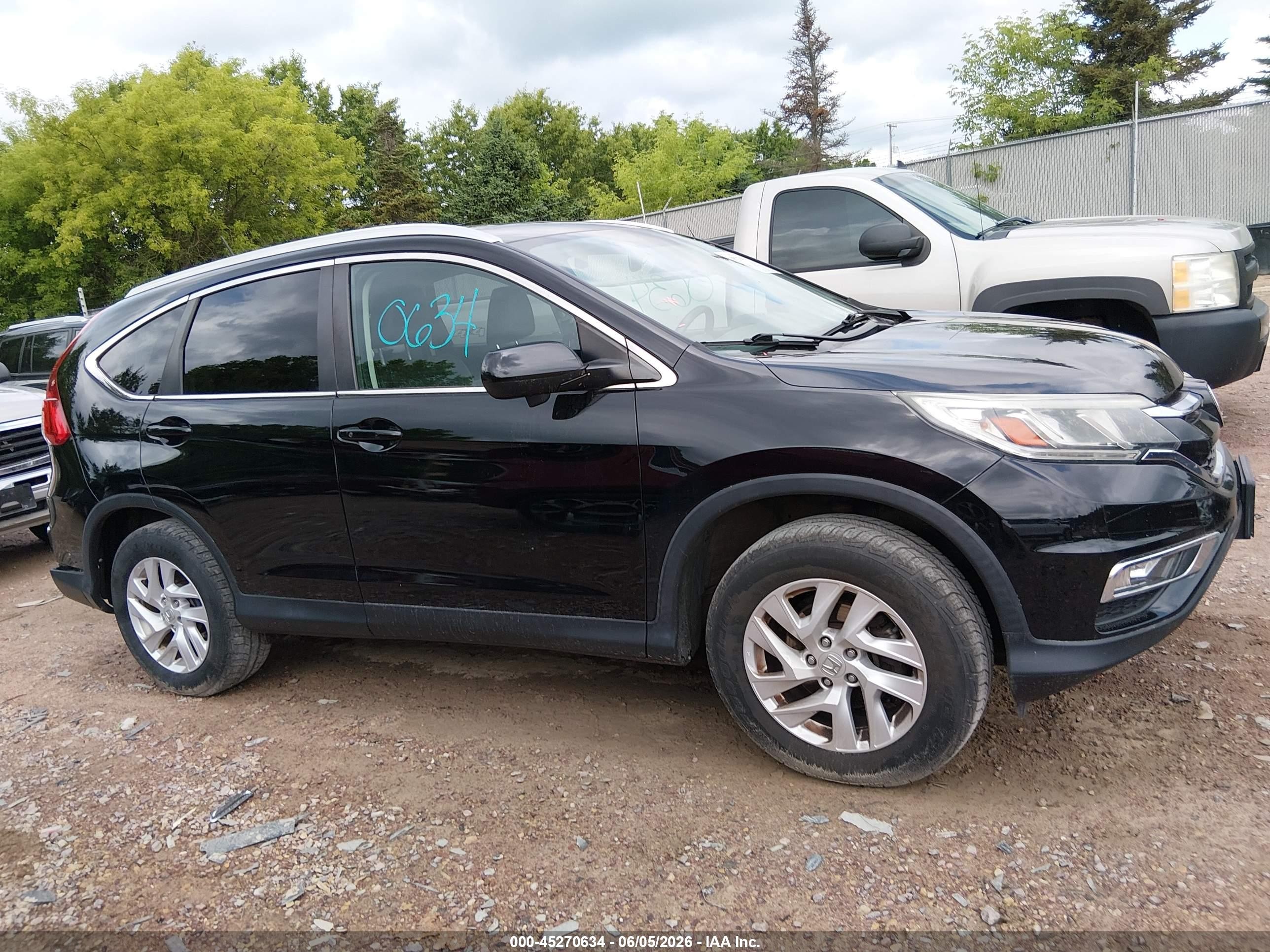 2015 Honda Cr-v Ex-l Black vin: 2HKRM4H79FH628445