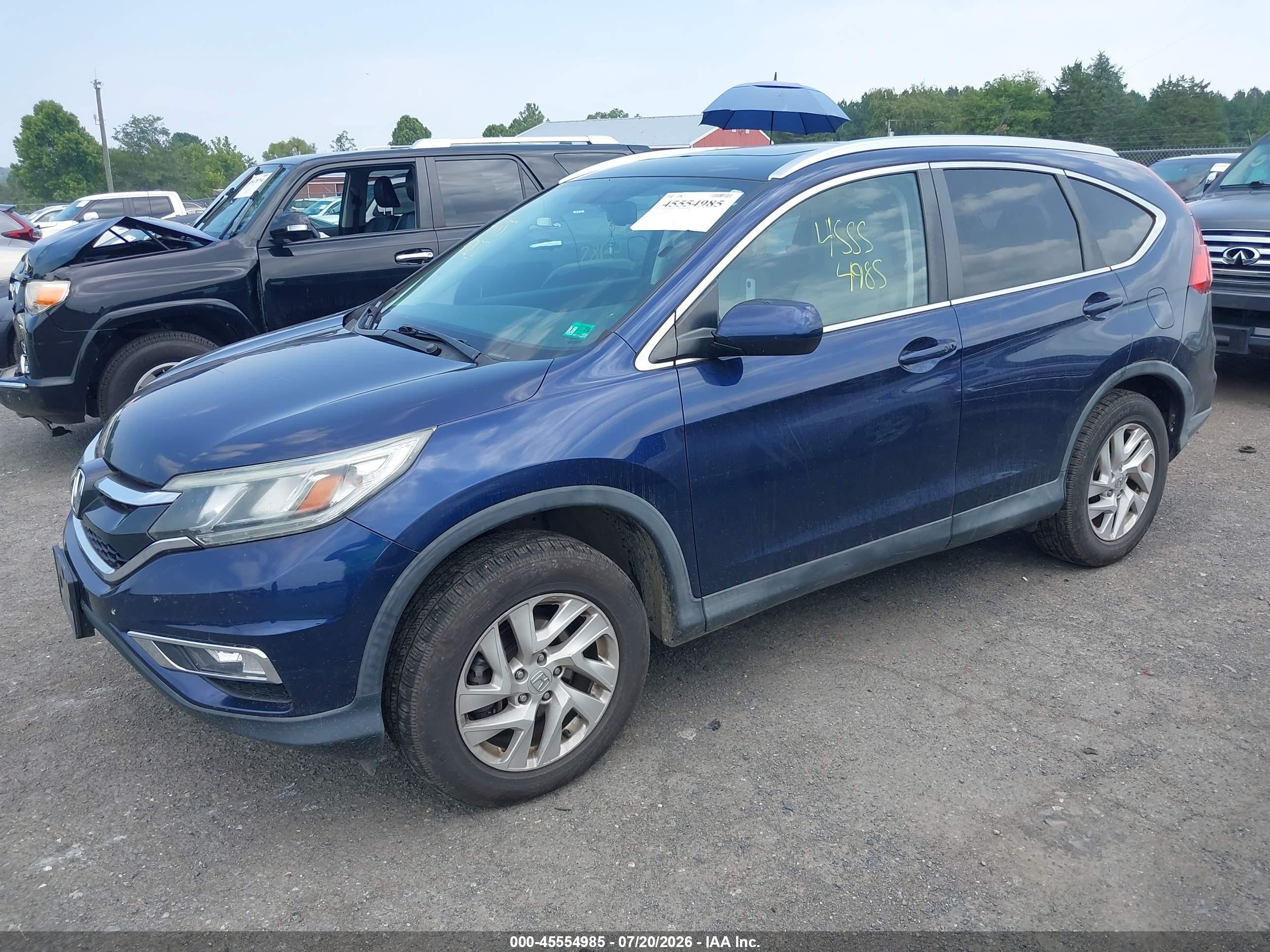 2015 Honda Cr-v Ex-l Синий vin: 2HKRM4H79FH658142