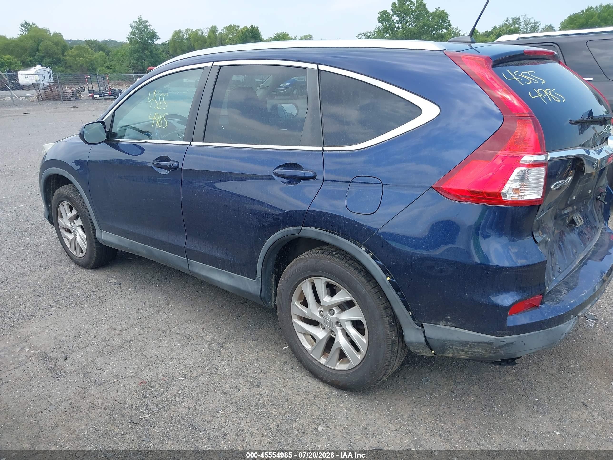 2015 Honda Cr-v Ex-l Синий vin: 2HKRM4H79FH658142
