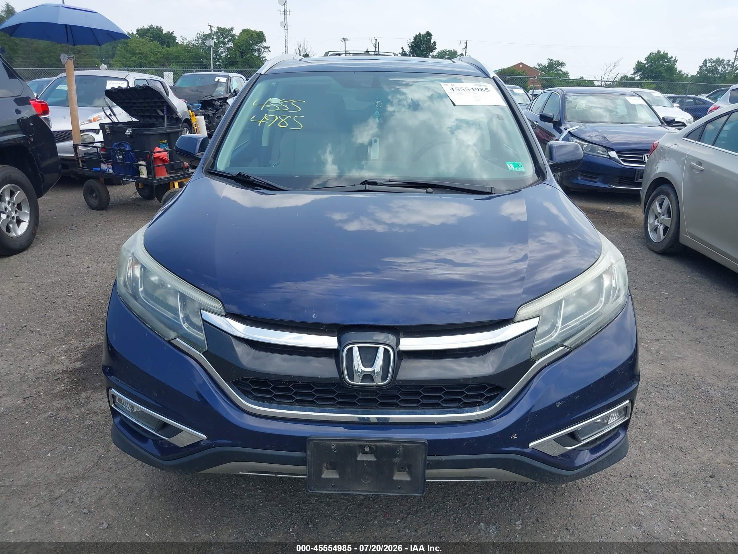 2015 Honda Cr-v Ex-l Синий vin: 2HKRM4H79FH658142