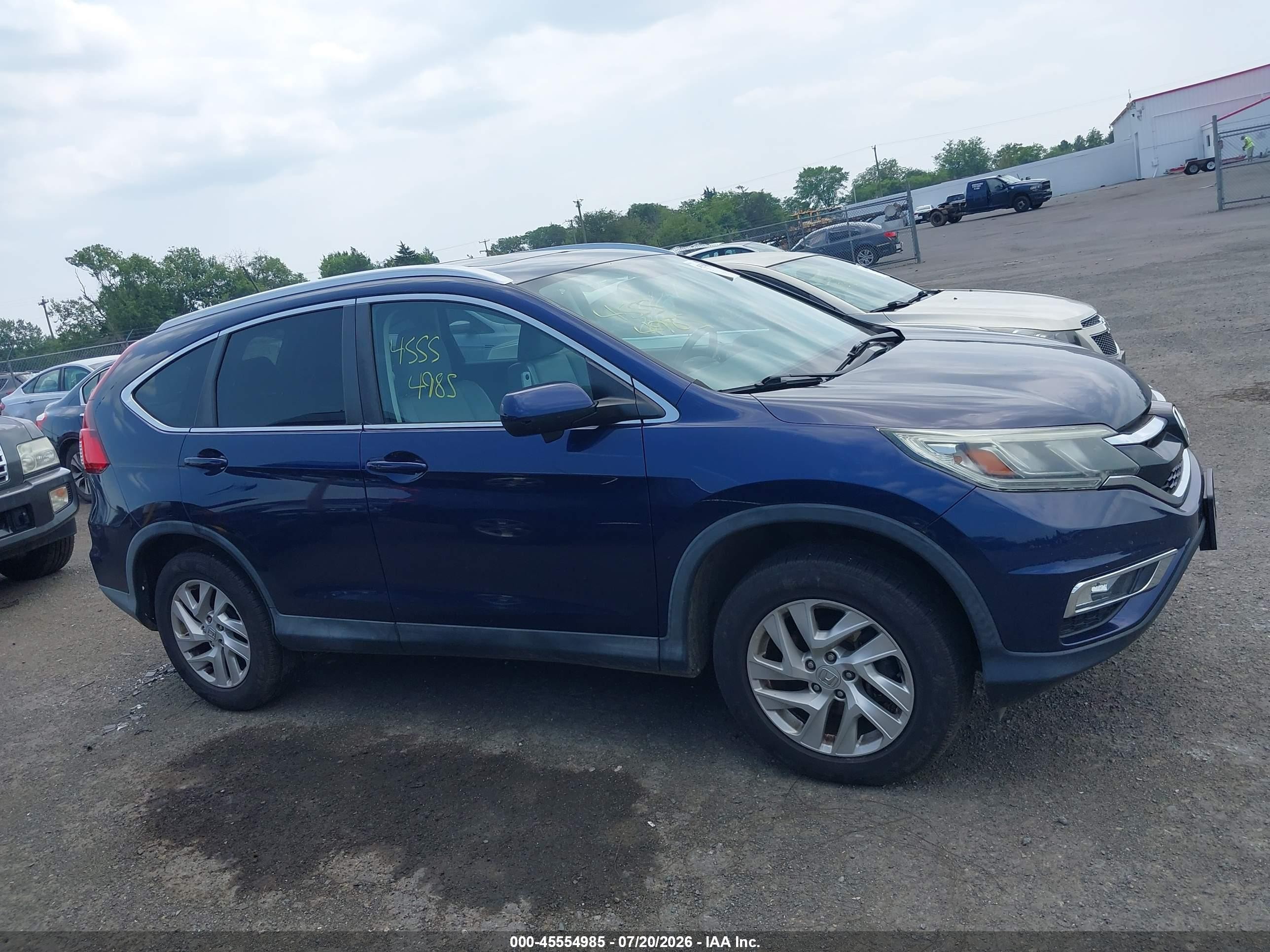 2015 Honda Cr-v Ex-l Синий vin: 2HKRM4H79FH658142
