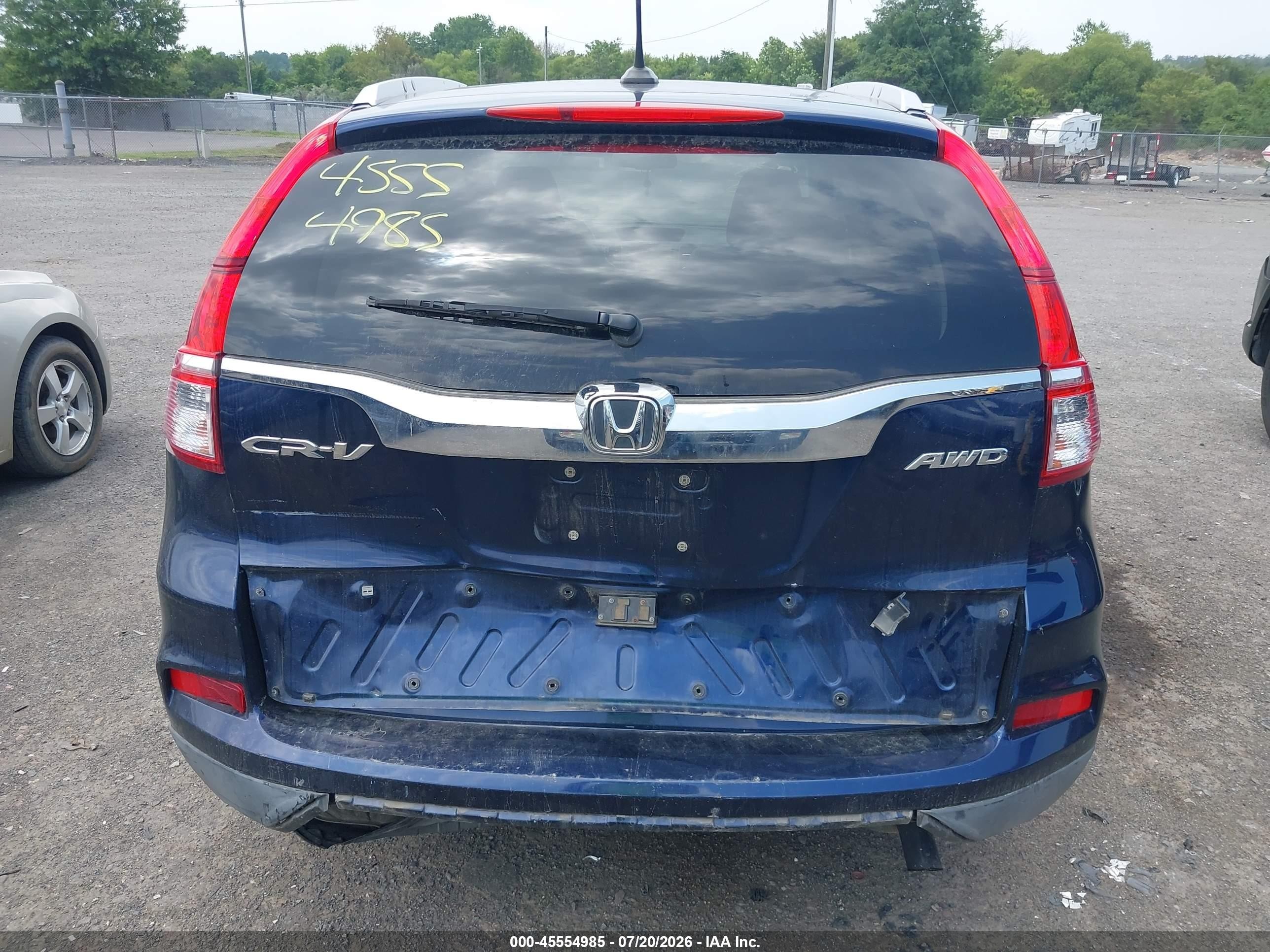 2015 Honda Cr-v Ex-l Синий vin: 2HKRM4H79FH658142