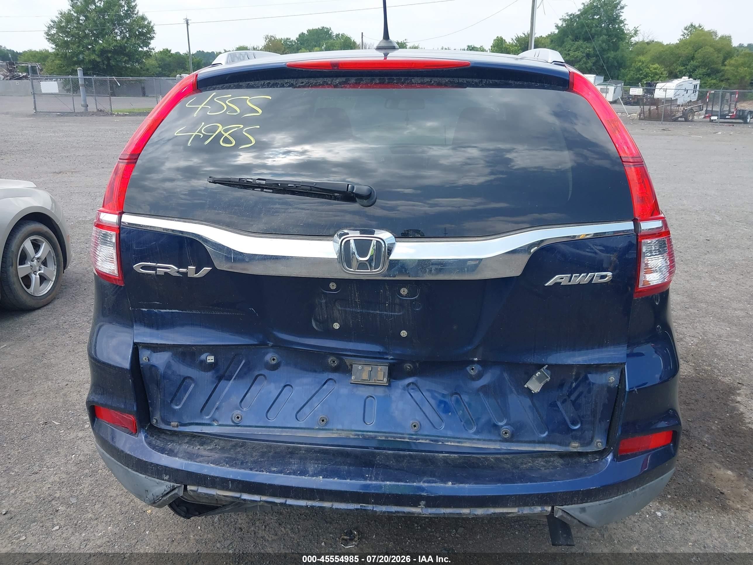 2015 Honda Cr-v Ex-l Синий vin: 2HKRM4H79FH658142