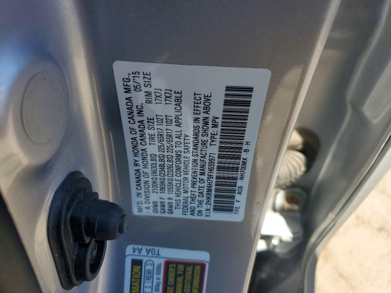 2015 Honda Cr-v Exl Silver vin: 2HKRM4H79FH659971