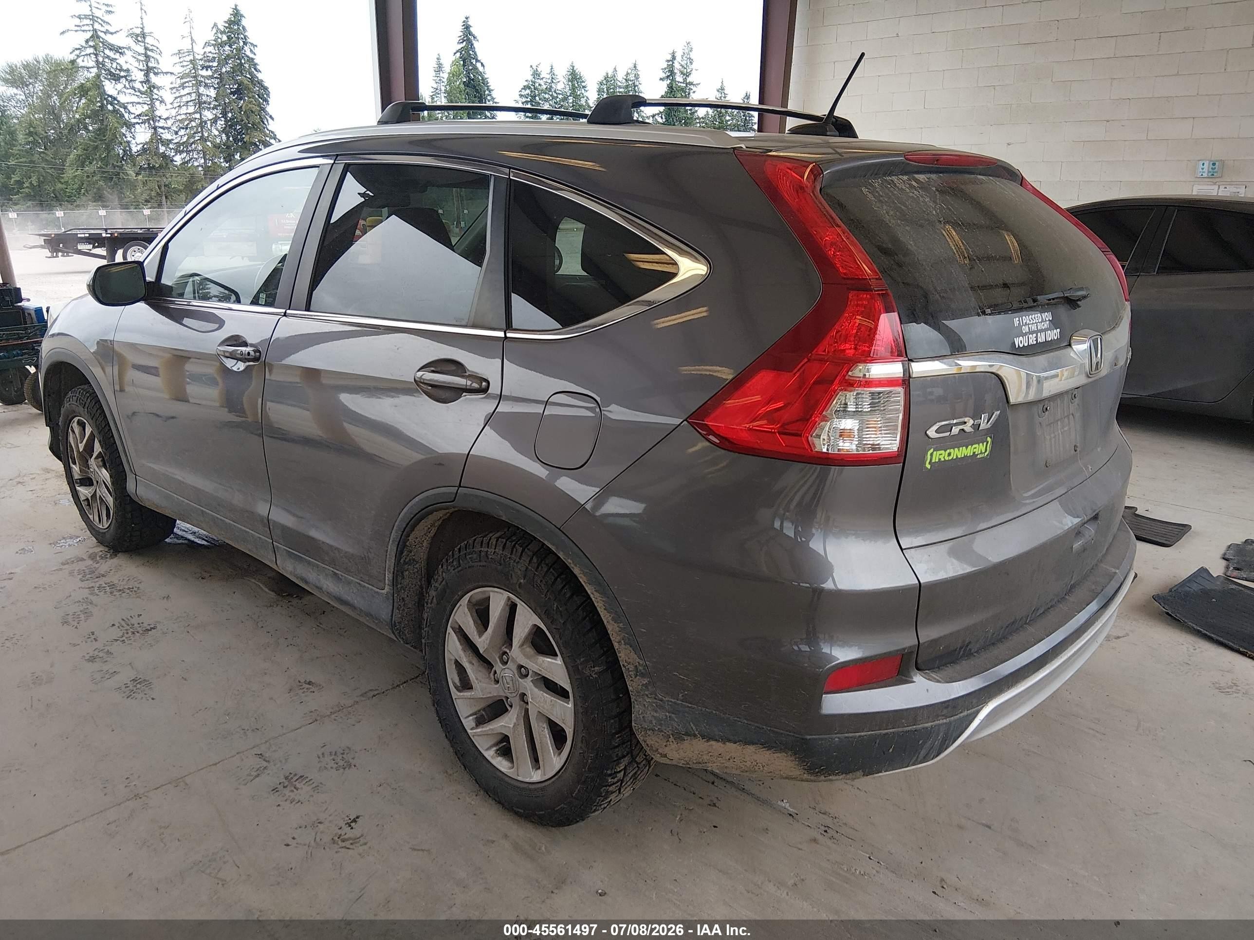 2015 Honda Cr-v Ex-l Gray vin: 2HKRM4H79FH661316
