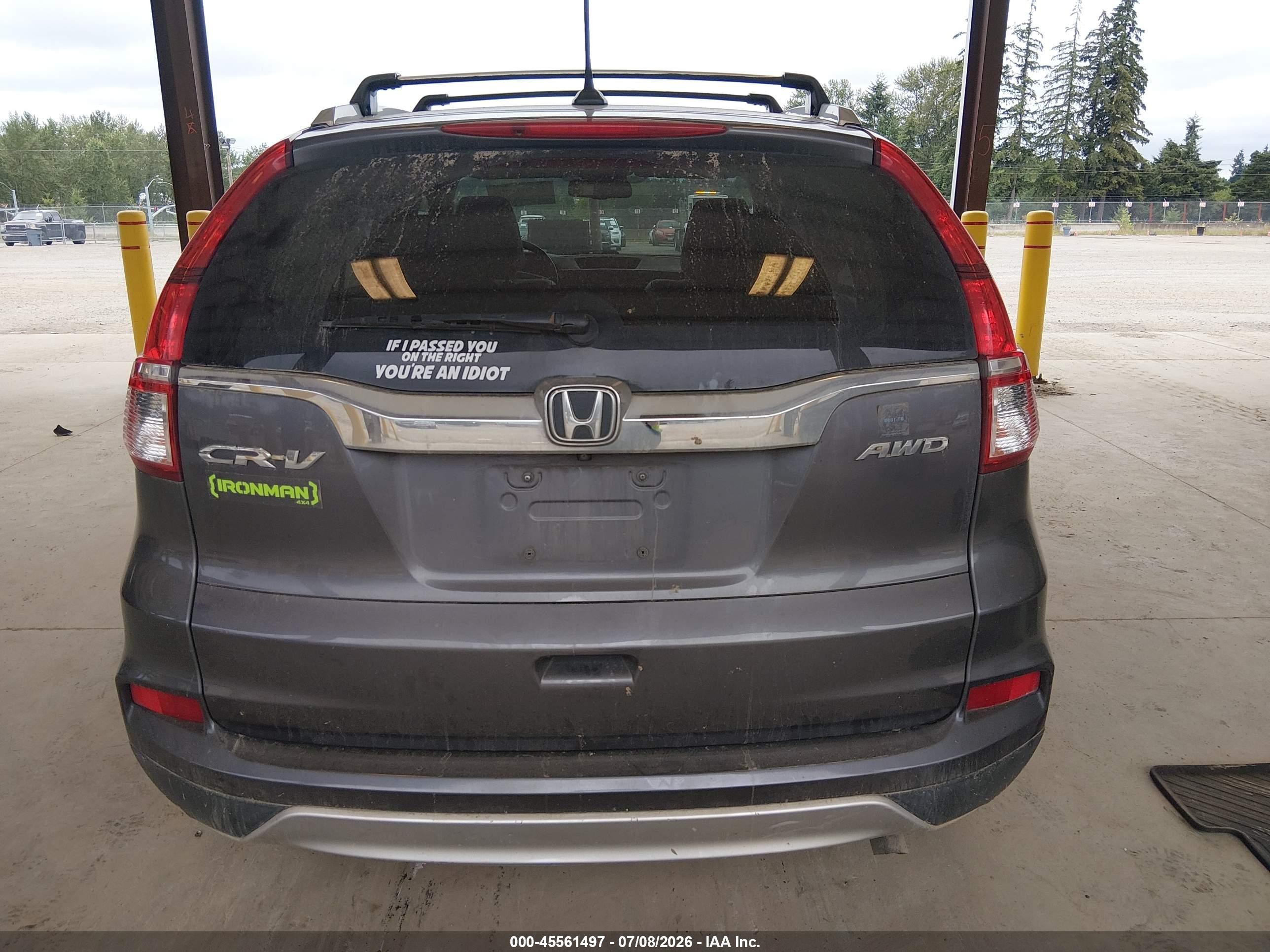 2015 Honda Cr-v Ex-l Gray vin: 2HKRM4H79FH661316