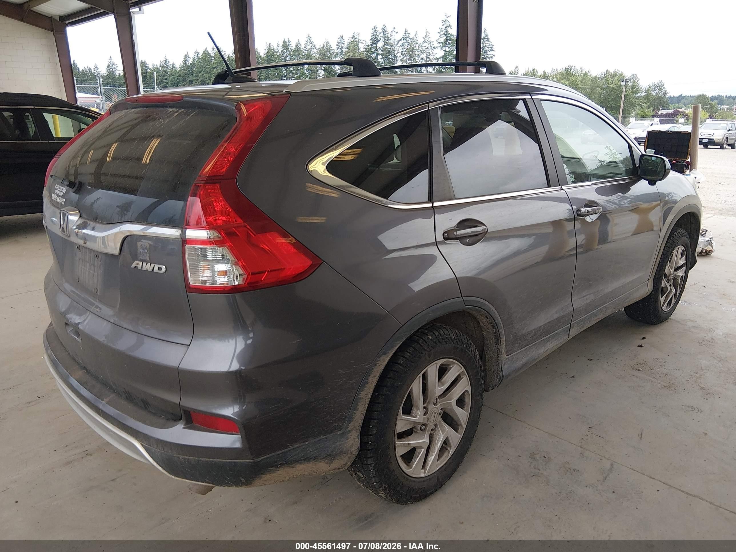 2015 Honda Cr-v Ex-l Gray vin: 2HKRM4H79FH661316