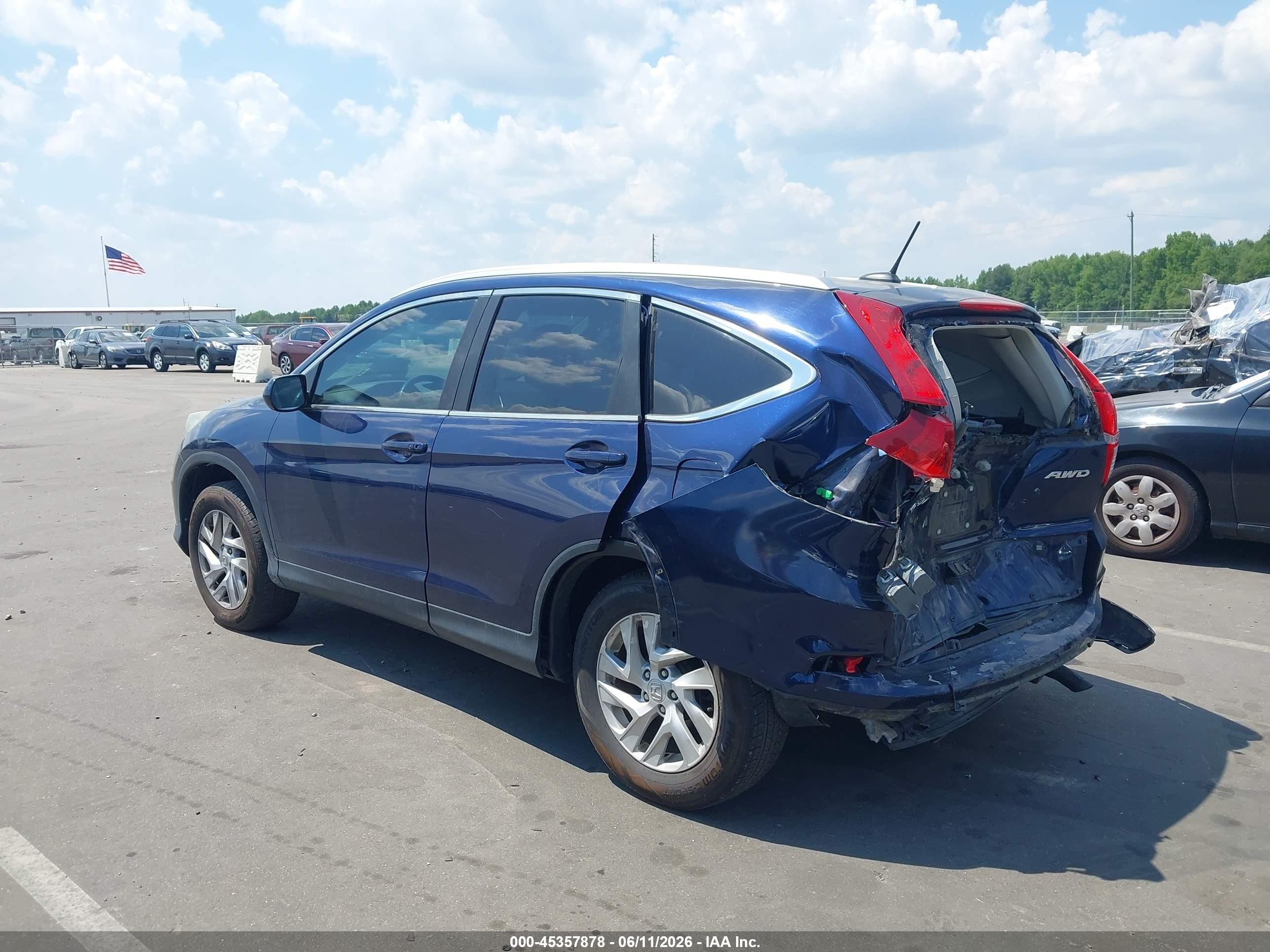 2015 Honda Cr-v Ex-l Синий vin: 2HKRM4H79FH675071
