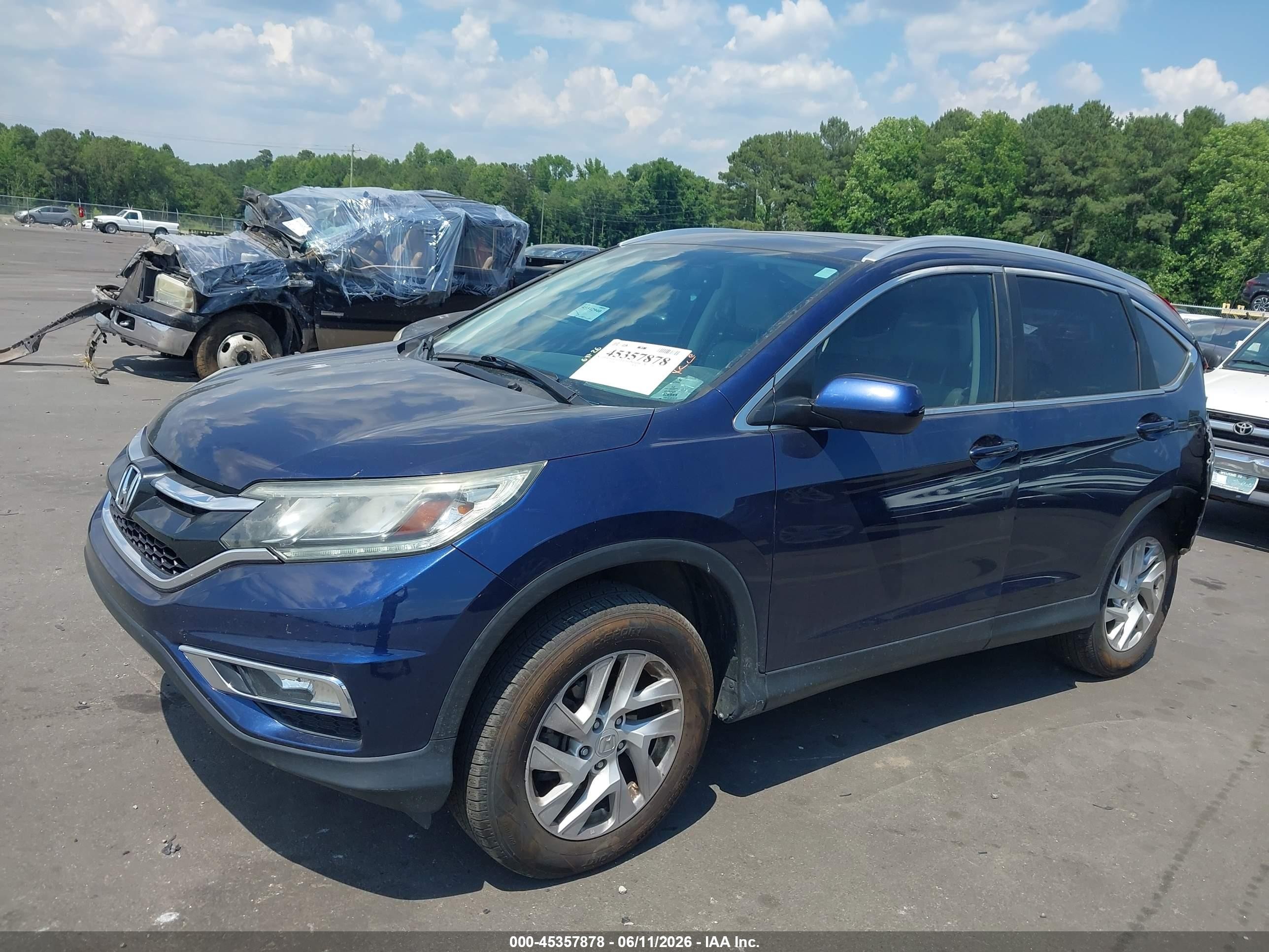 2015 Honda Cr-v Ex-l Синий vin: 2HKRM4H79FH675071