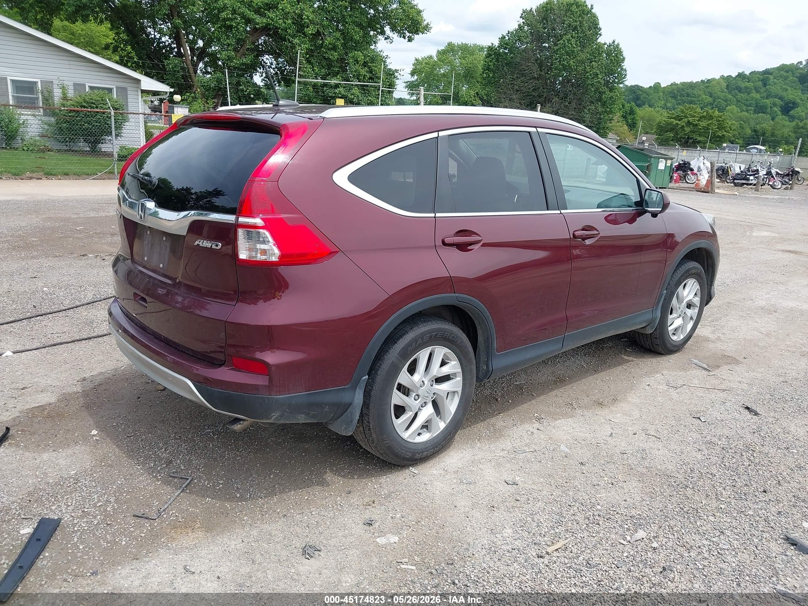 2016 Honda Cr-v Ex-l Red vin: 2HKRM4H79GH662676