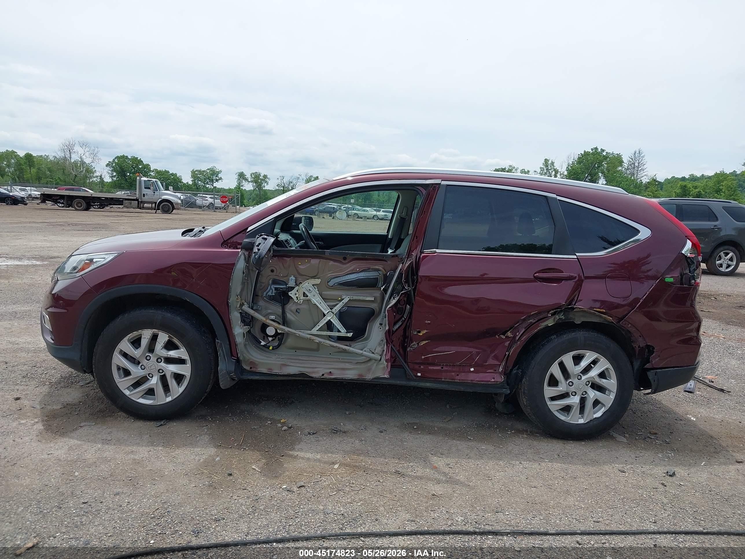 2016 Honda Cr-v Ex-l Red vin: 2HKRM4H79GH662676